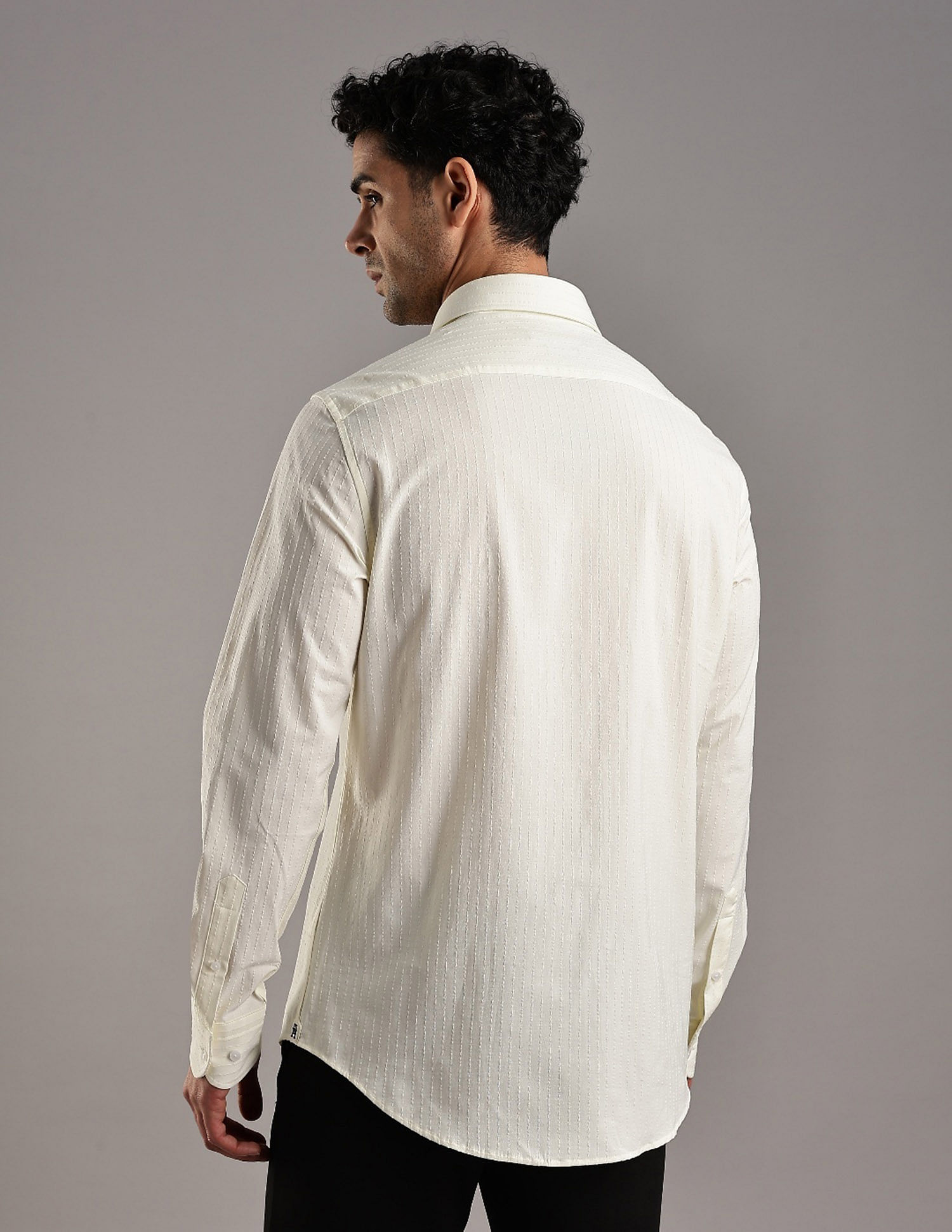Tommy Hilfiger Striped Regular Fit Plain Woven Shirt