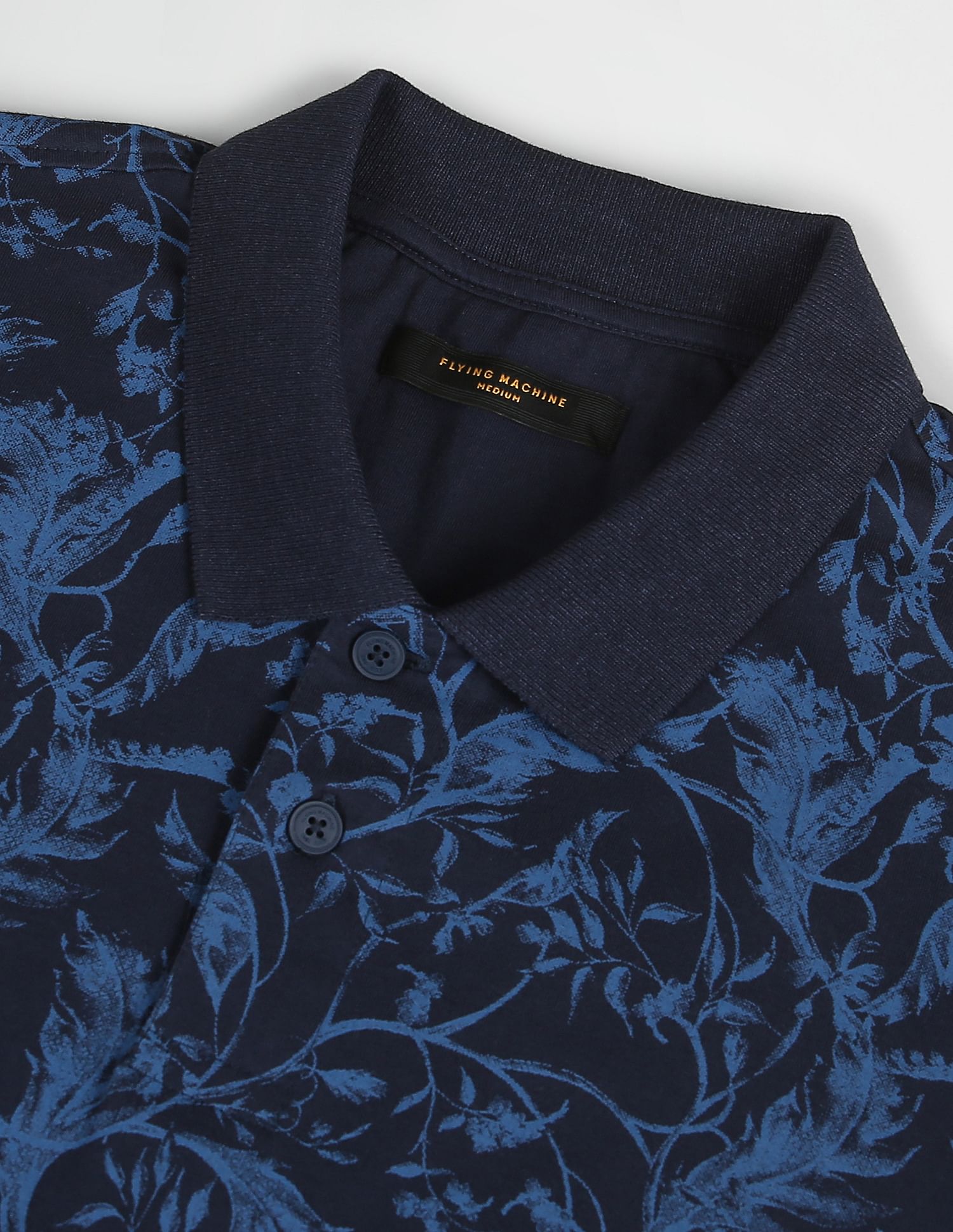 Flying Machine Tropical Print Cotton Polo Shirt