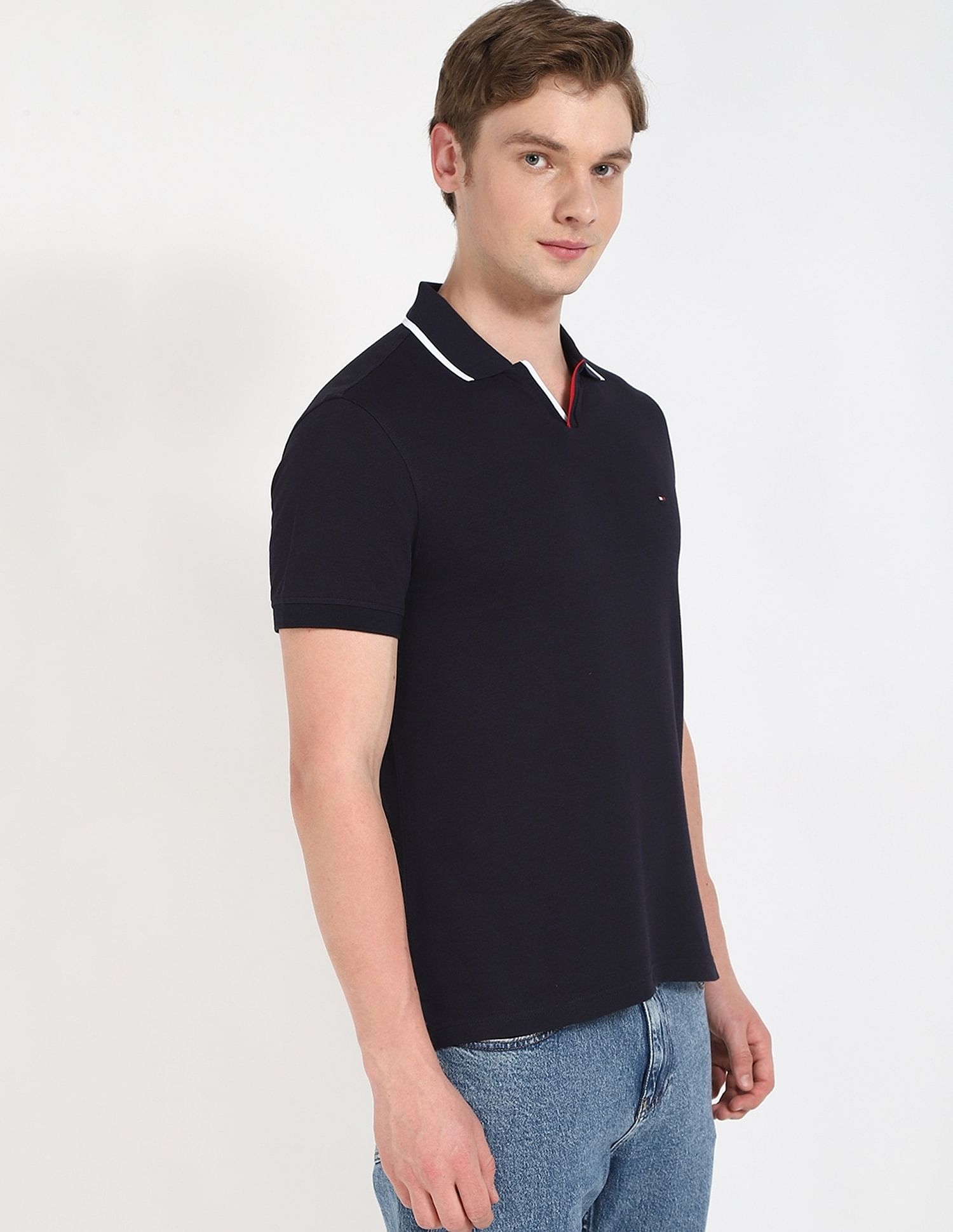Tommy Hilfiger Solid Regular-Fit Cotton Polo Shirt