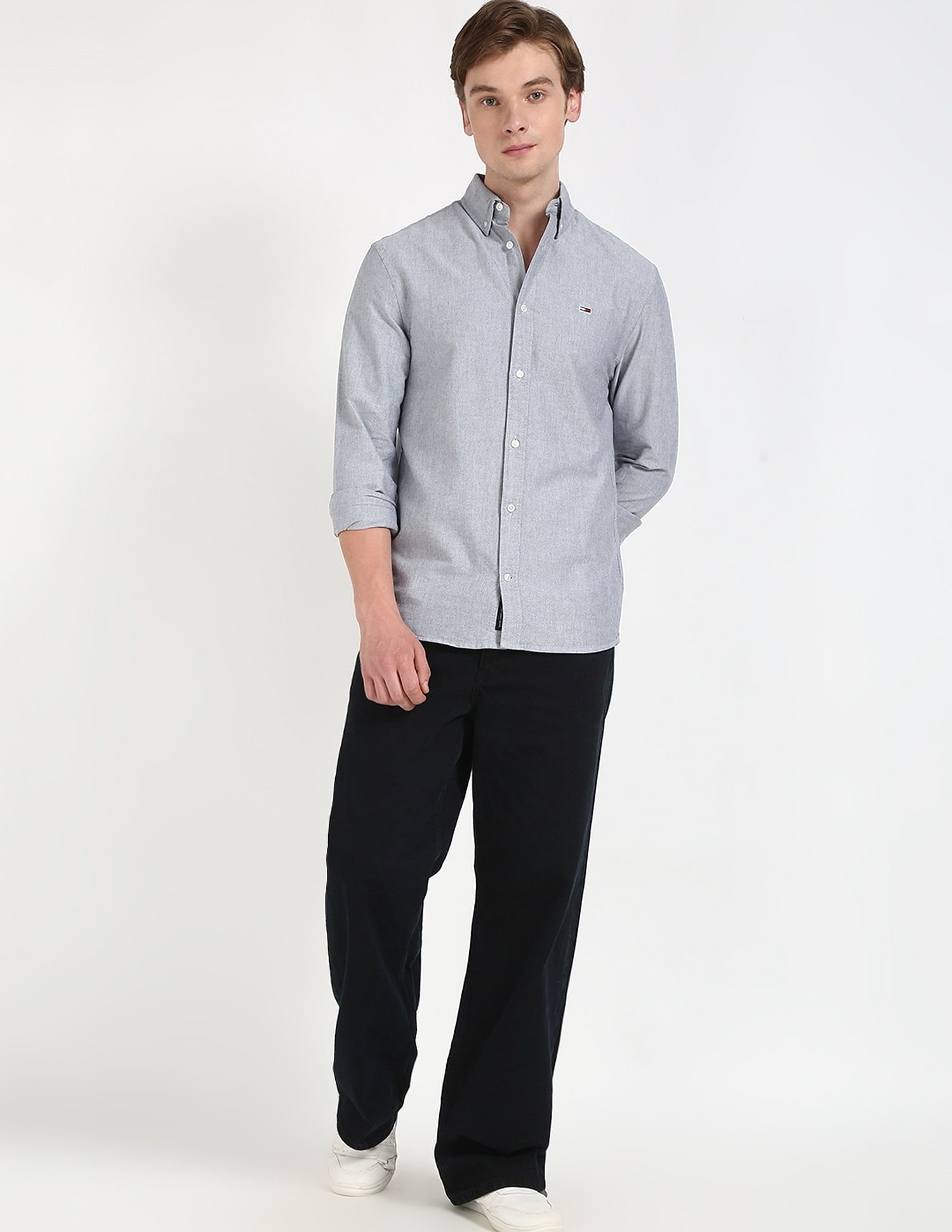 Tommy Hilfiger Solid Regular-Fit Woven Shirt