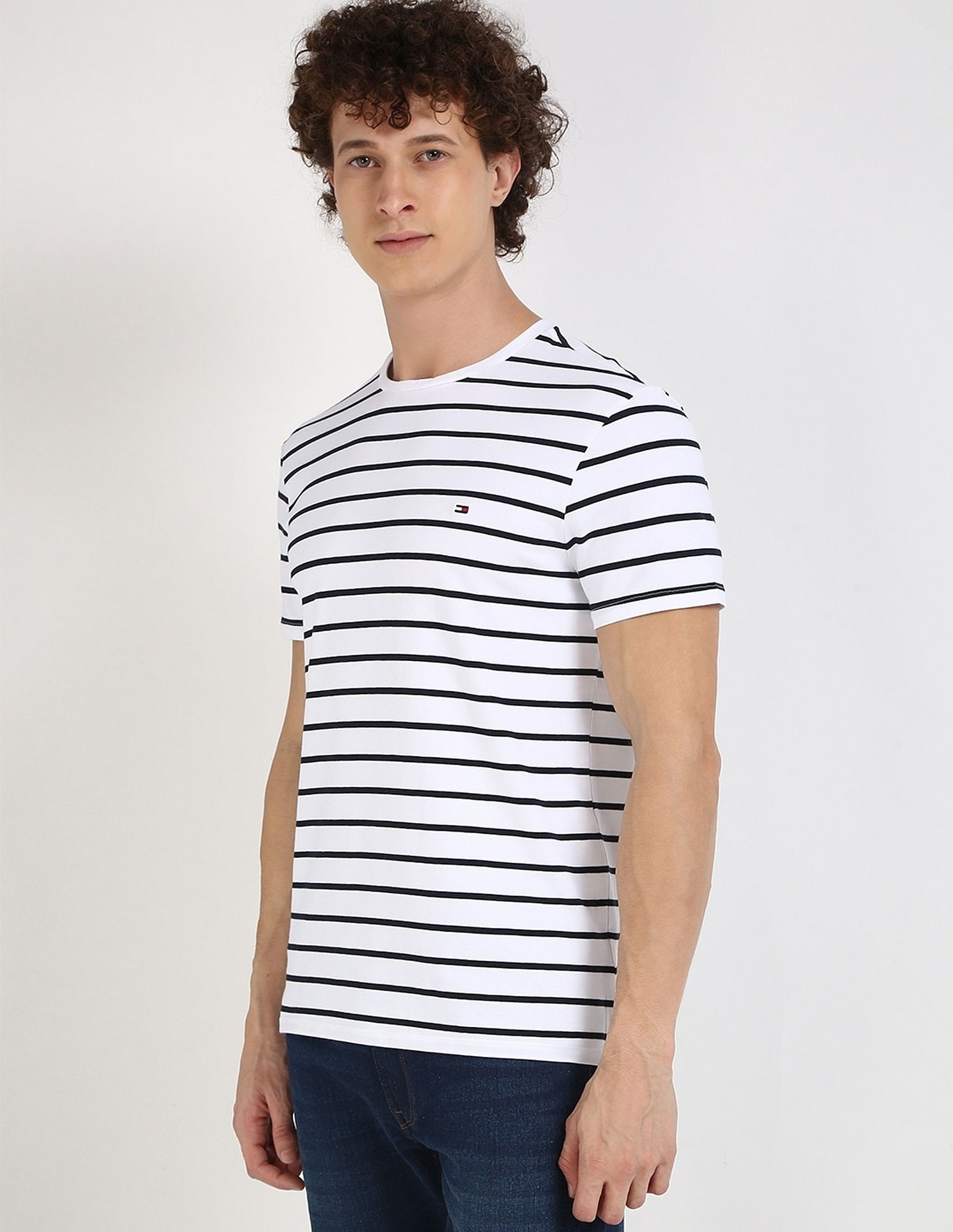 Tommy Hilfiger Striped Slim-Fit Cotton T-Shirt