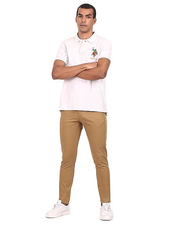 U.S. Polo Assn. Flat Front Solid Casual Trousers