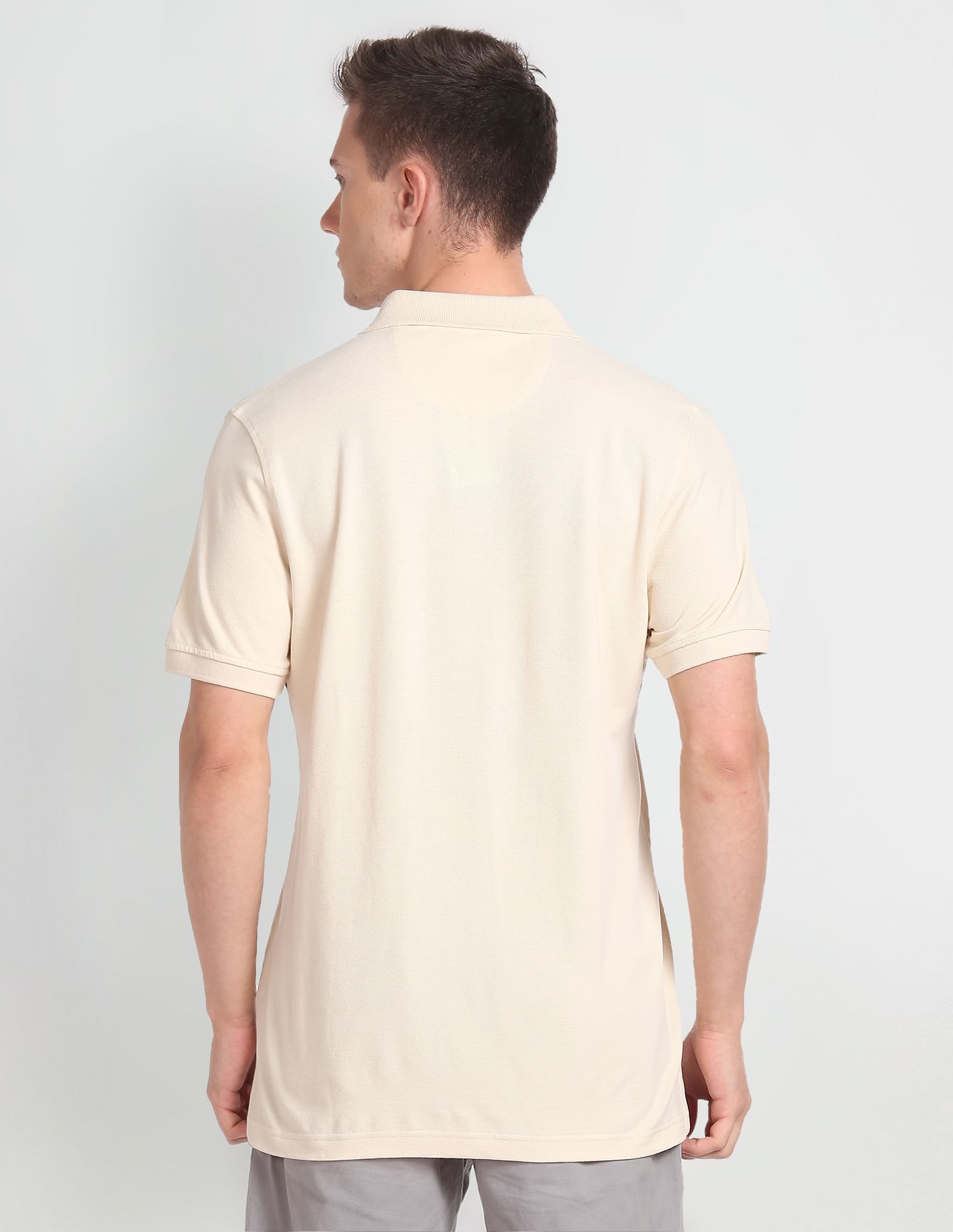 Arrow Sports Horizontal Stripe Cotton Polo Shirt
