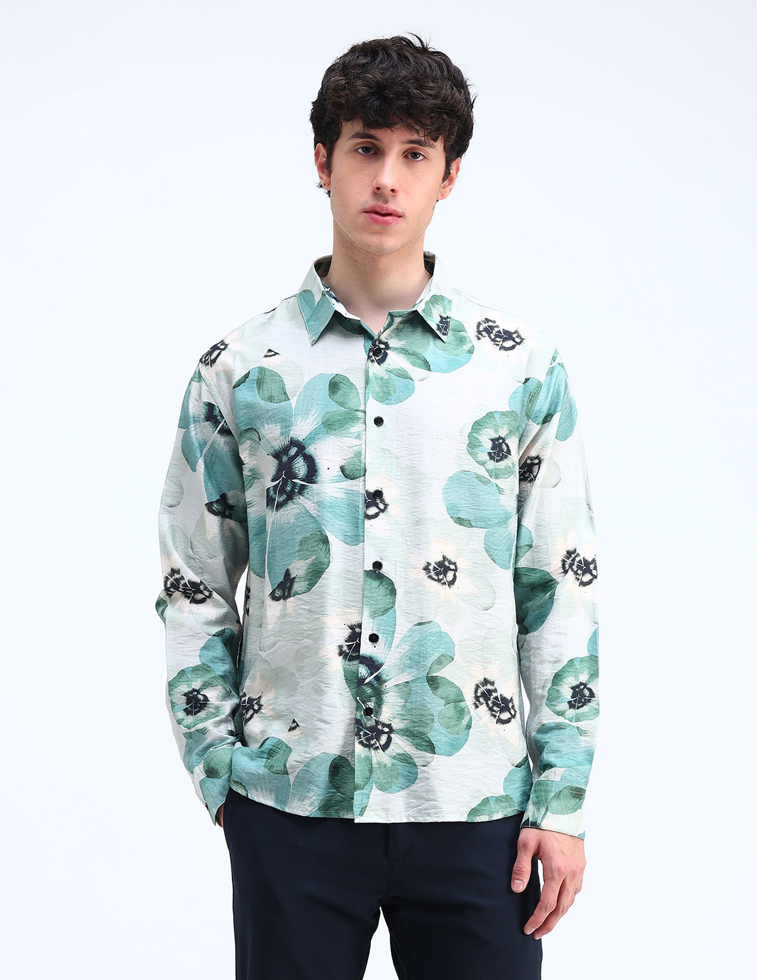 Flying Machine Printed Twill Regular Fit Shirt