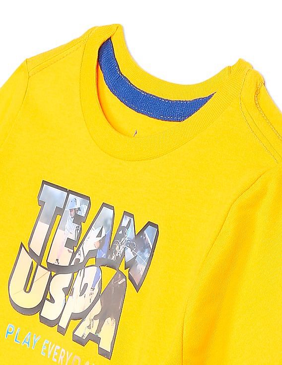 U.S. Polo Assn. Kids Boys Crew Neck Brand Print T-Shirt