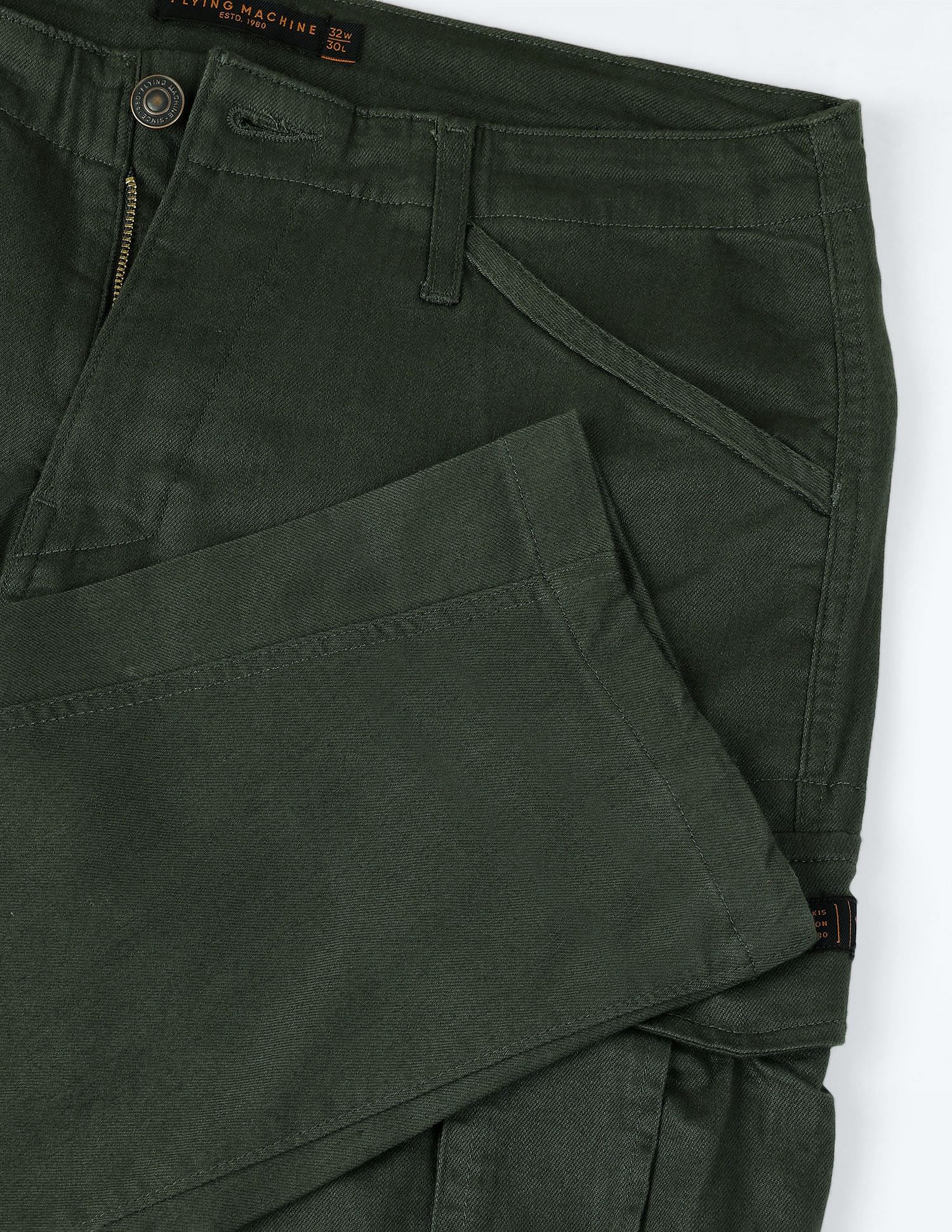 Flying Machine Mid Rise Slim Fit Cargo Pants