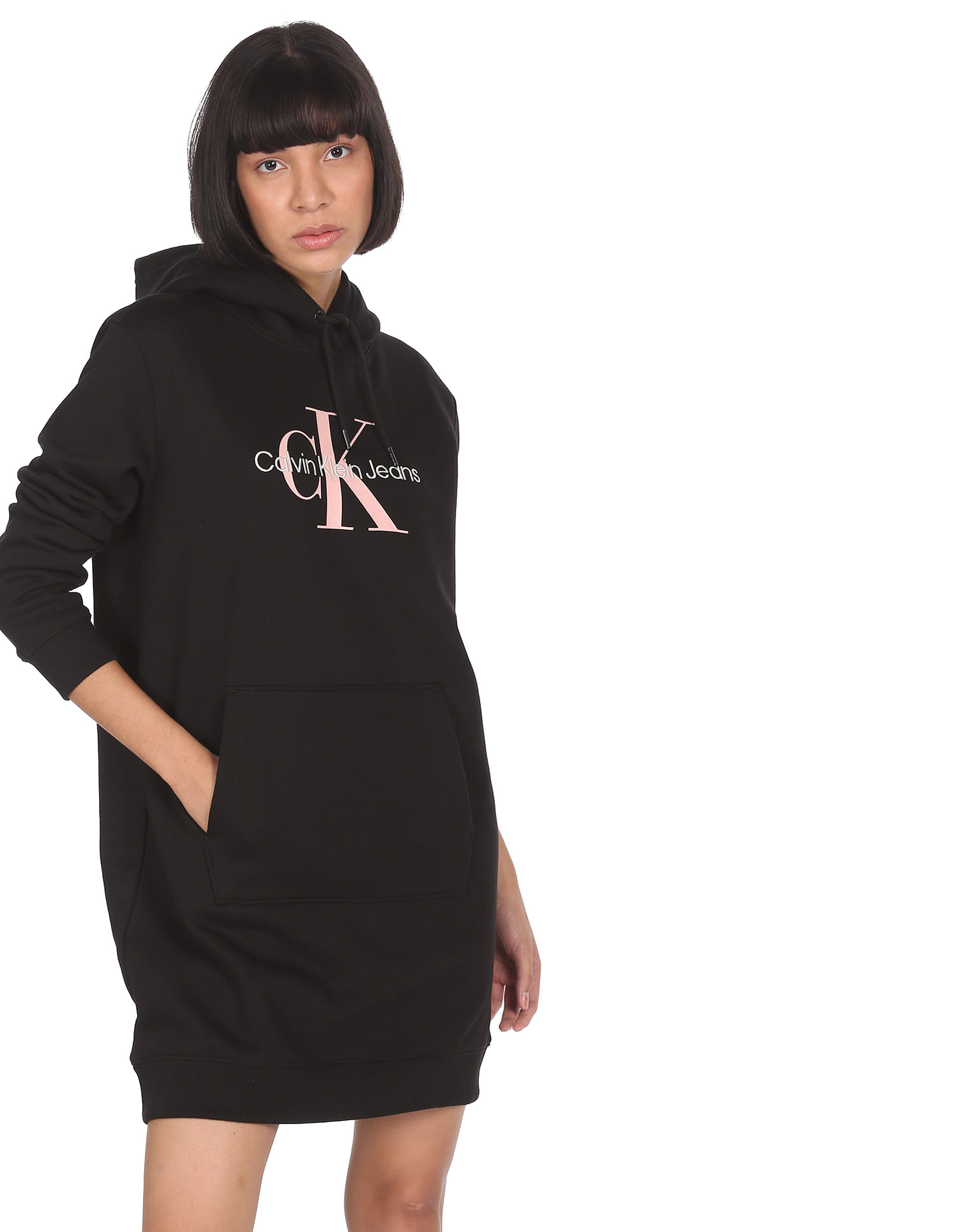 calvin klein ladies' hoodie dress Buy Jeans Women Black Logo Print Zalando