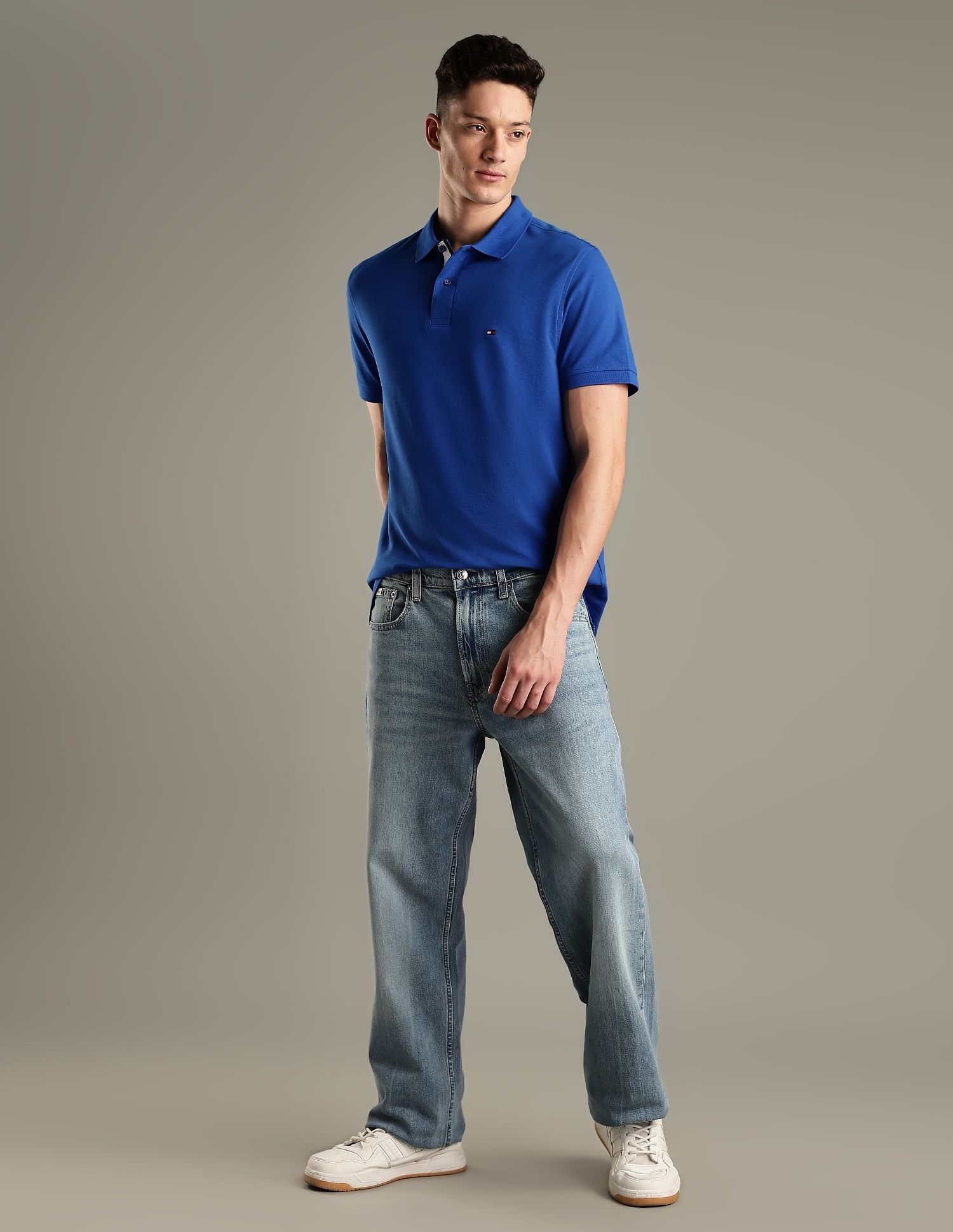 Tommy Hilfiger Solid Regular-Fit Cotton Polo Shirt