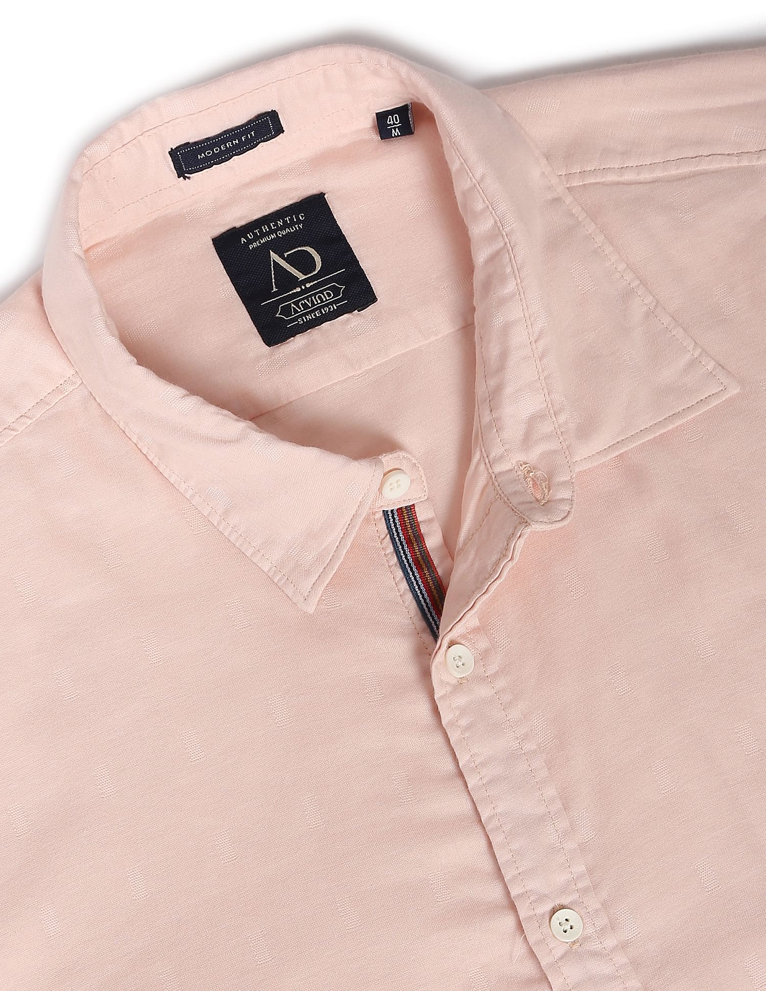 AD by Arvind Spread Collar Solid Cotton Casual Shirt
