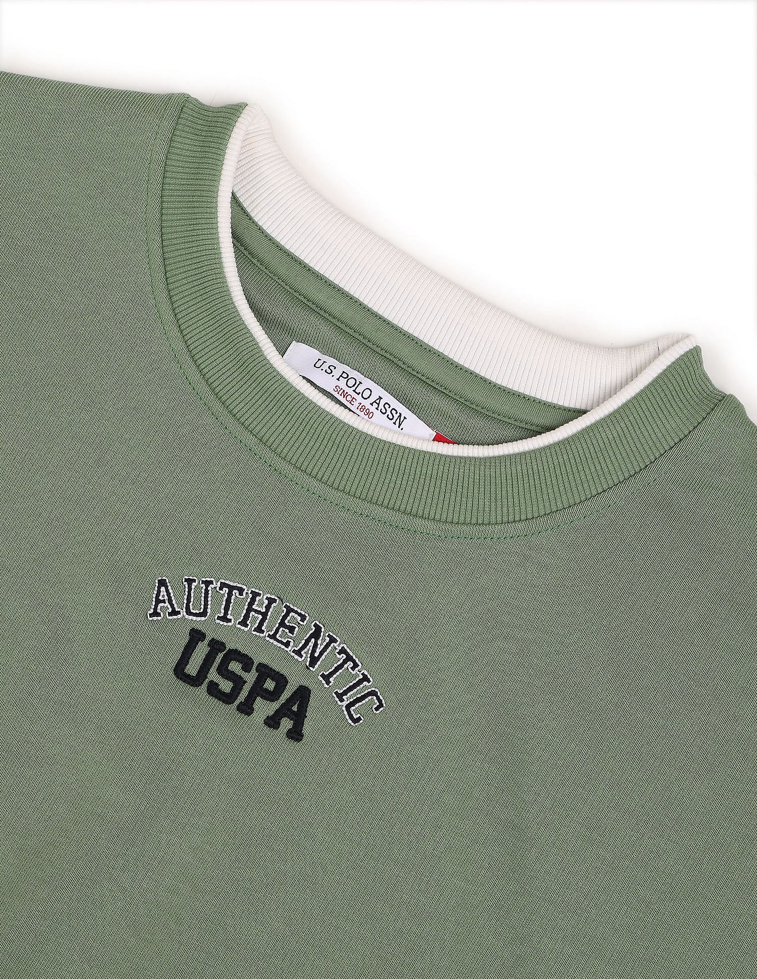 U.S. Polo Assn. Women Tipped Crew Neck Solid Sweatshirt