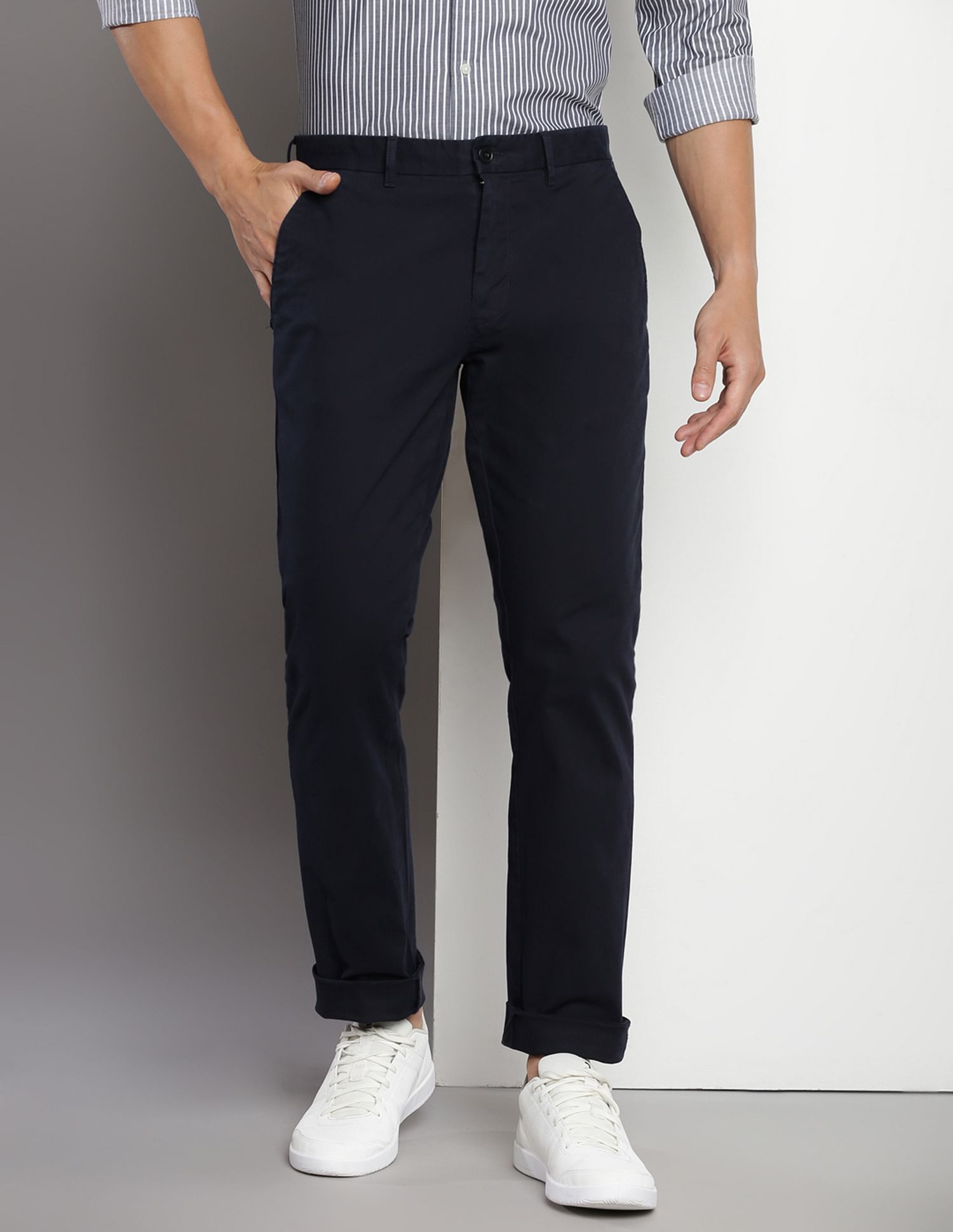 Tommy Hilfiger Cotton Stretch Solid Trousers