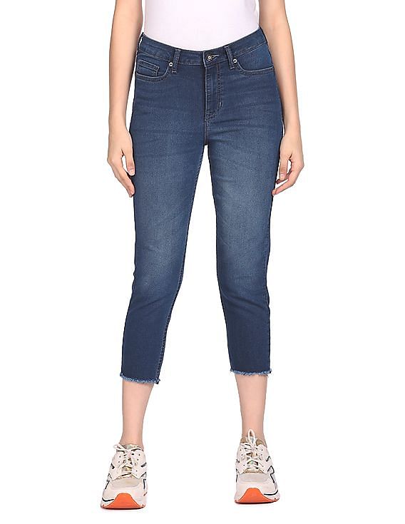 Aeropostale Women Blue Mid Rise Ankle Length Jeans