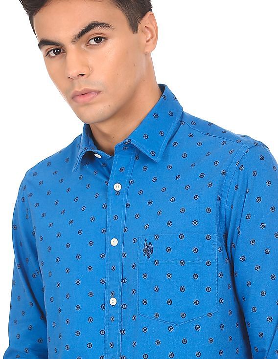 U.S. Polo Assn. Spread Collar Printed Casual Shirt