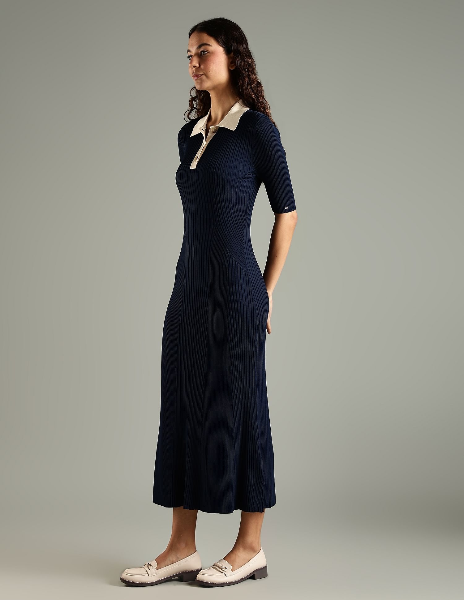 Tommy Hilfiger Viscose Polo Collar T-Shirt Dress