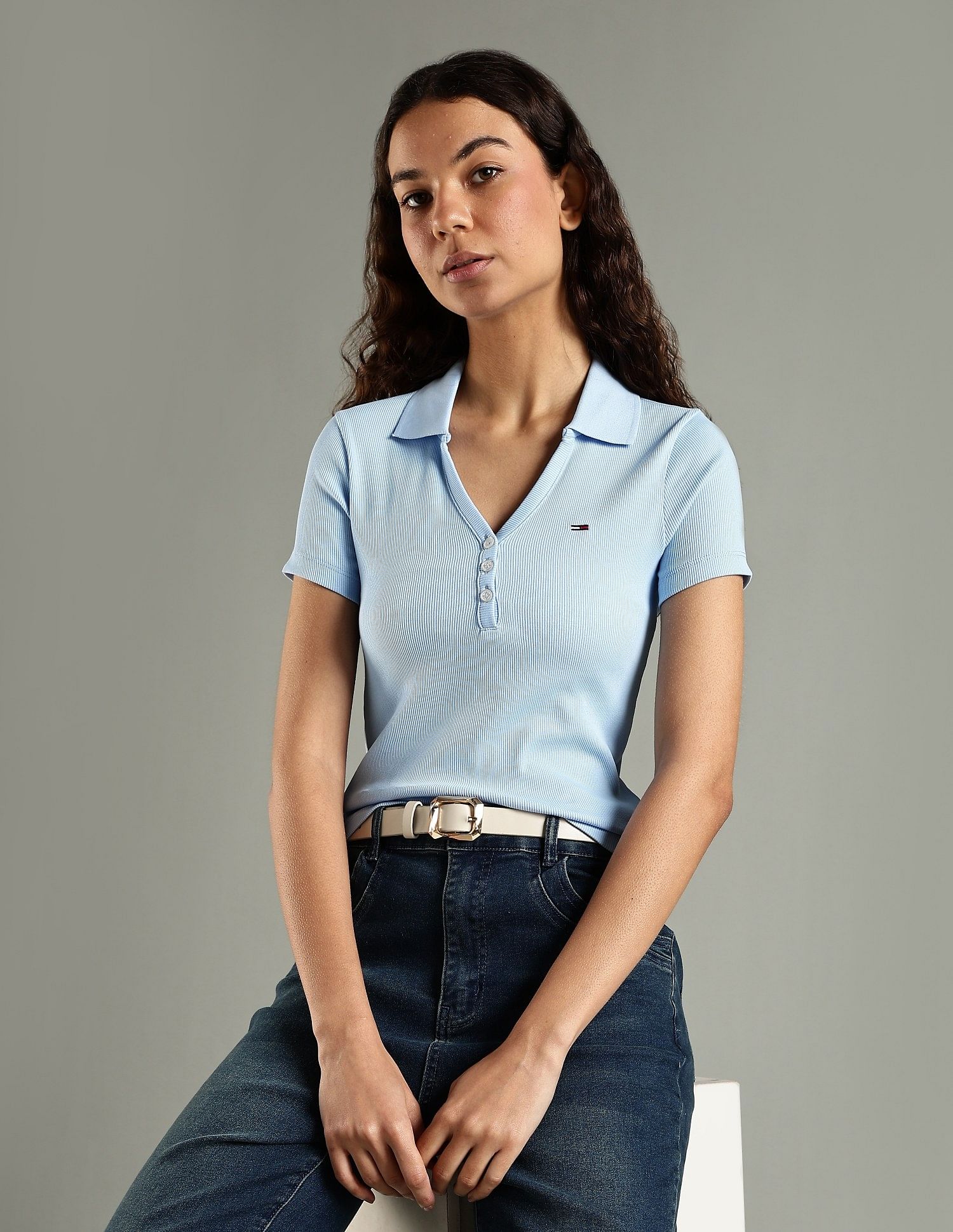 Tommy Hilfiger Solid Slim Fit Cotton Polo T-Shirt