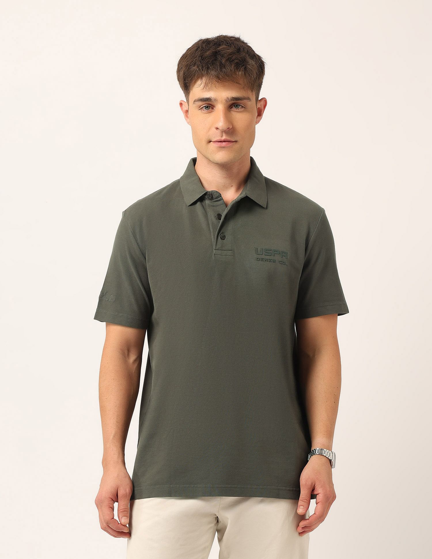 U.S. Polo Assn. Denim Co. Solid Relaxed Fit Polo Shirt