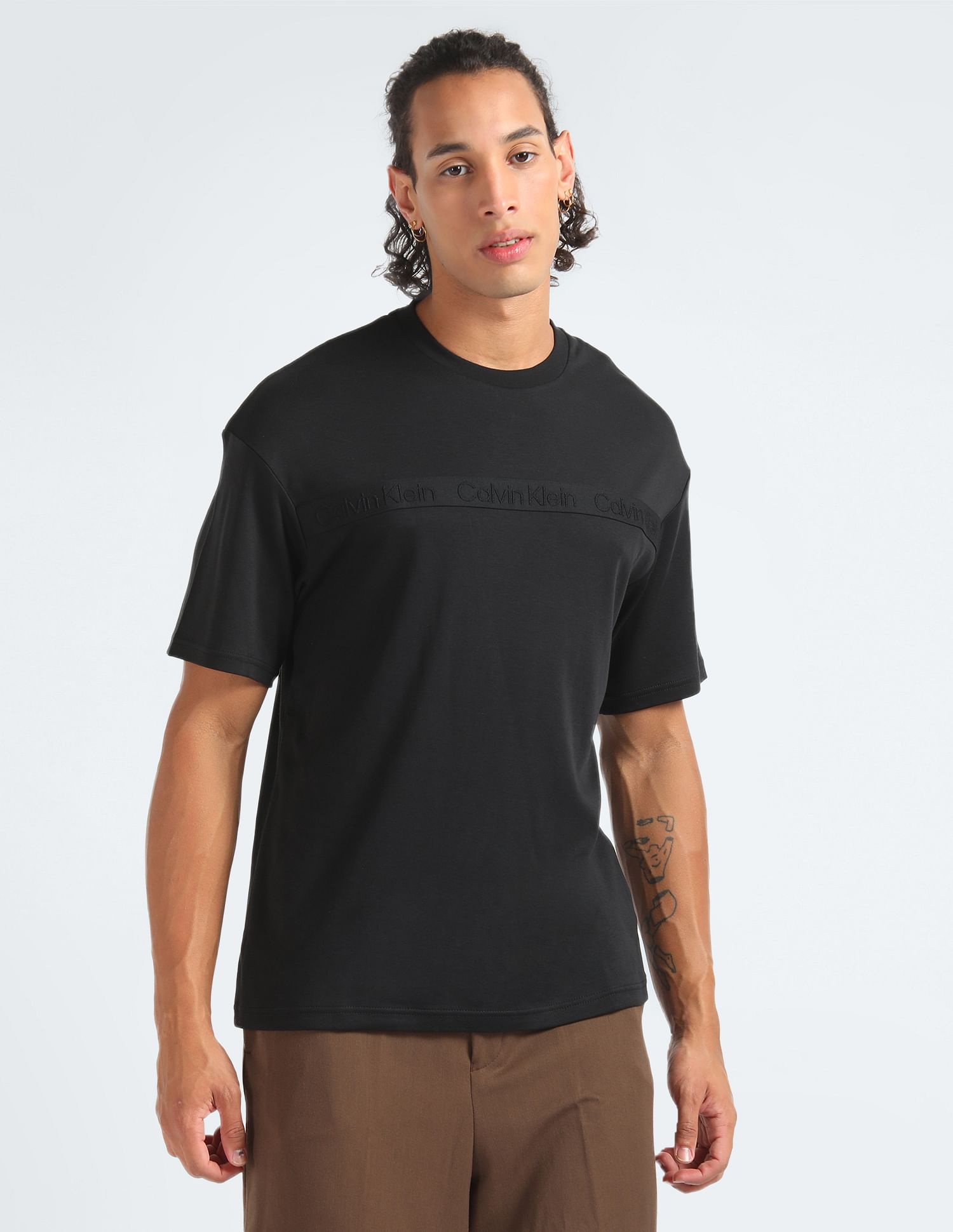 Calvin Klein Raised Logo Tape T-Shirt