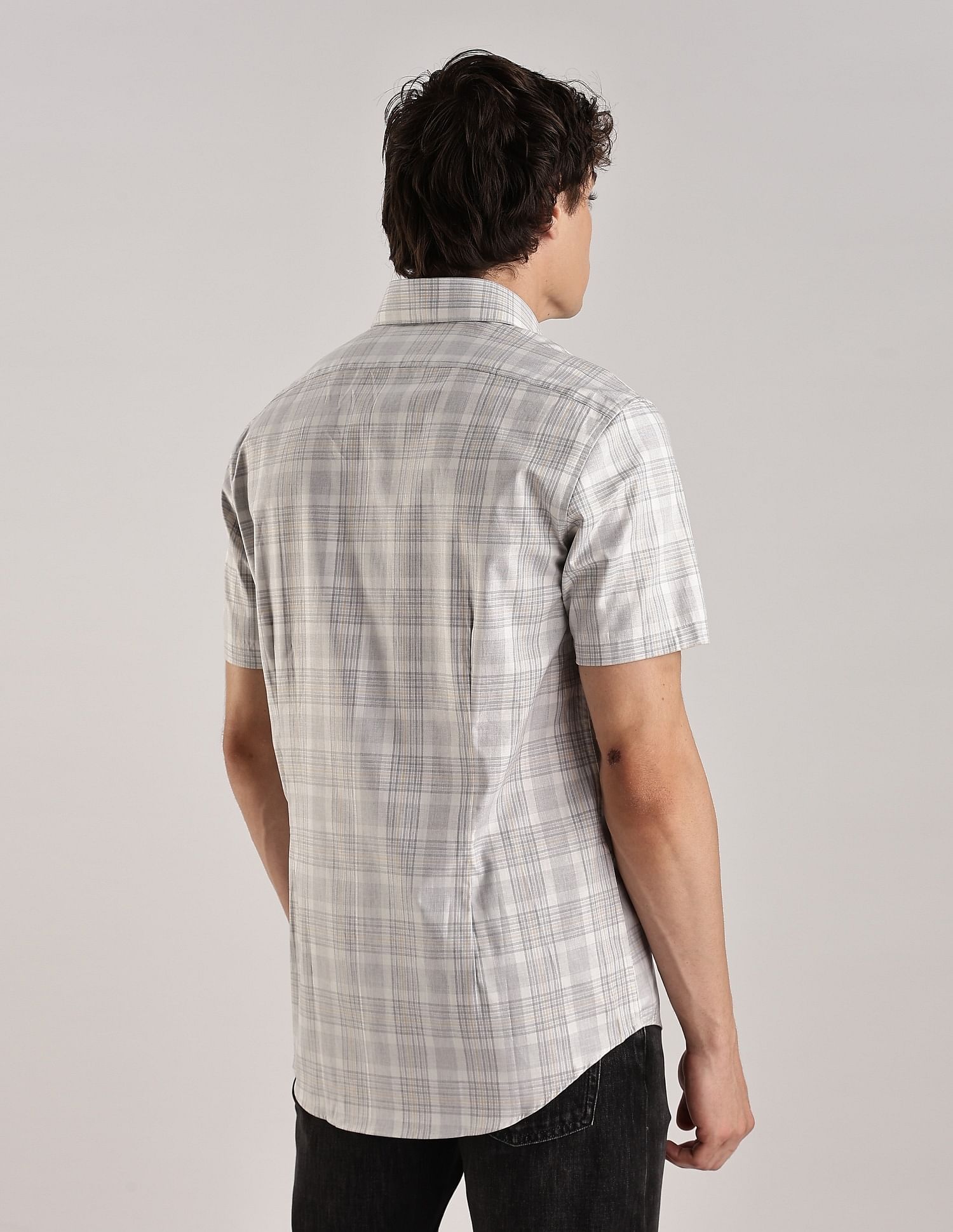 Calvin Klein Checks Slim-Fit Twill Woven Shirt