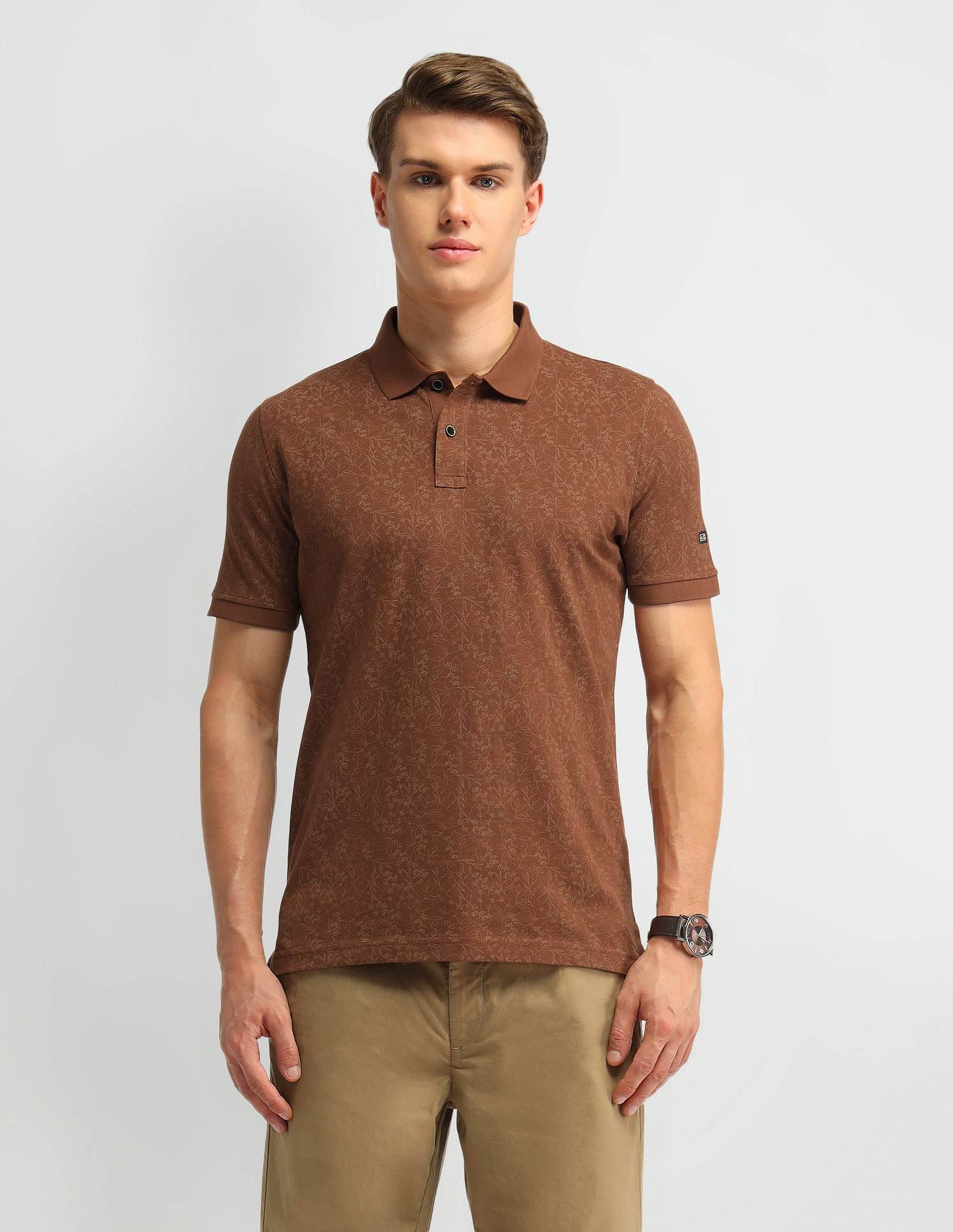 Arrow Sport Floral Printed Regular Fit T-Shirt