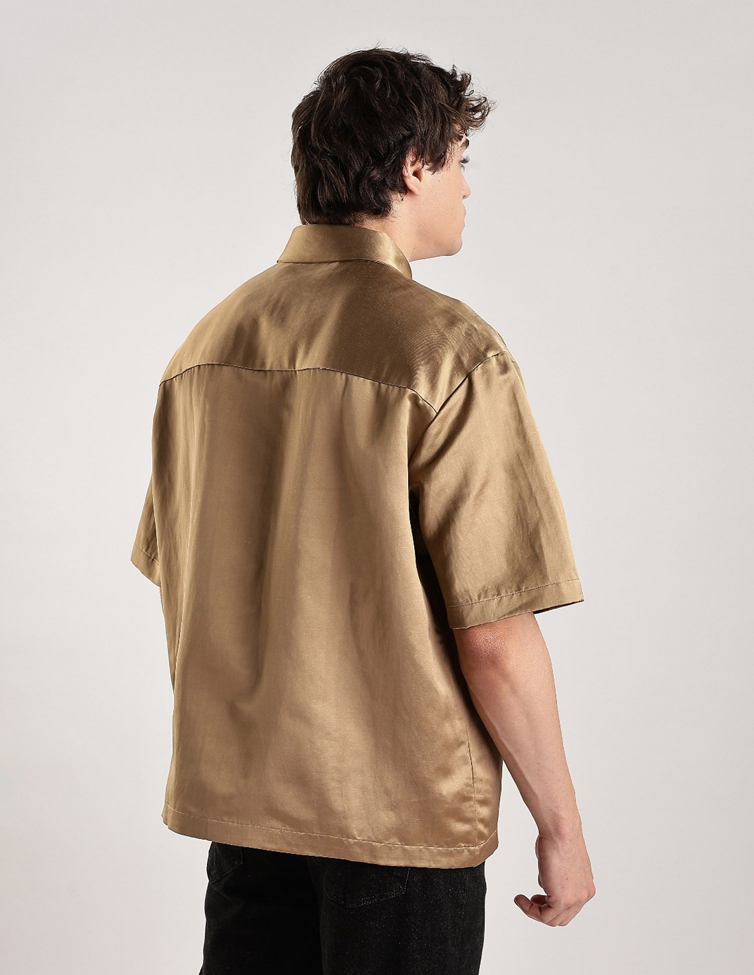 Calvin Klein Jeans Solid Regular Fit Satin Woven Shirt