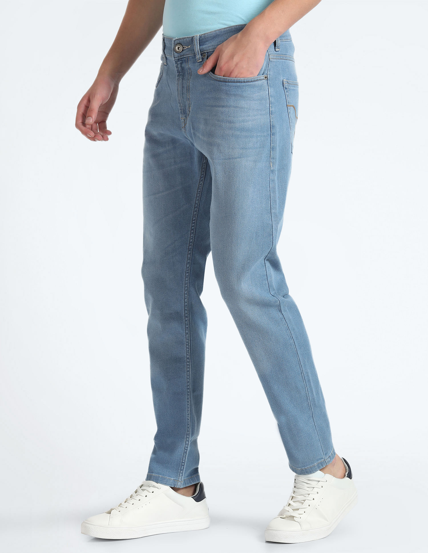 Flying Machine Slash Slim Tapered Mid Rise Jeans