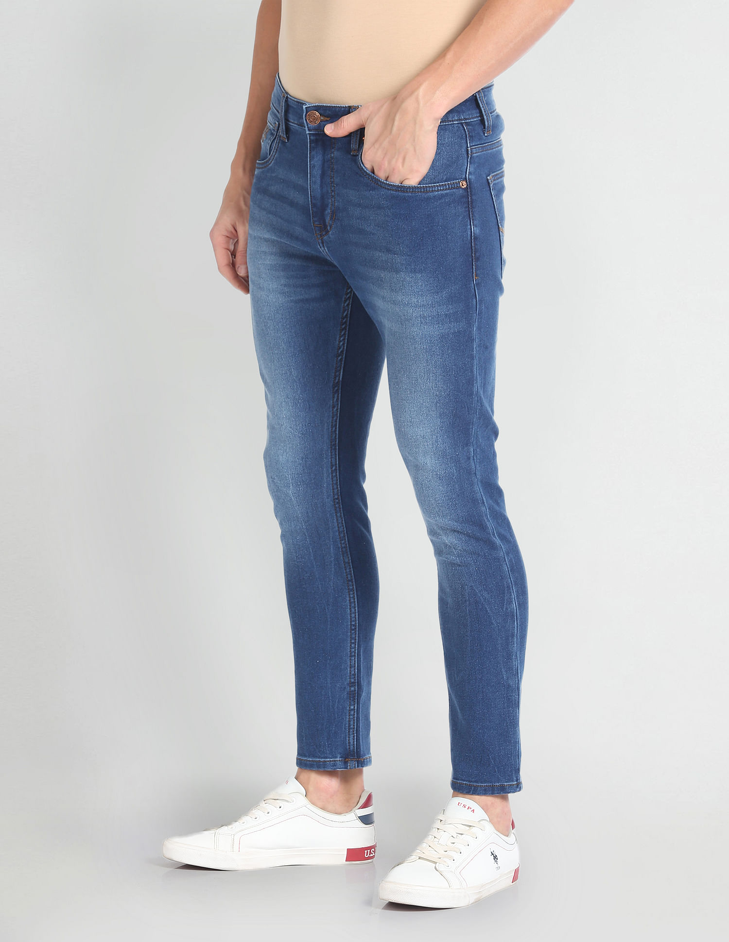 U.S. Polo Assn. Denim Co. Henry Cropped Fit Blue Jeans