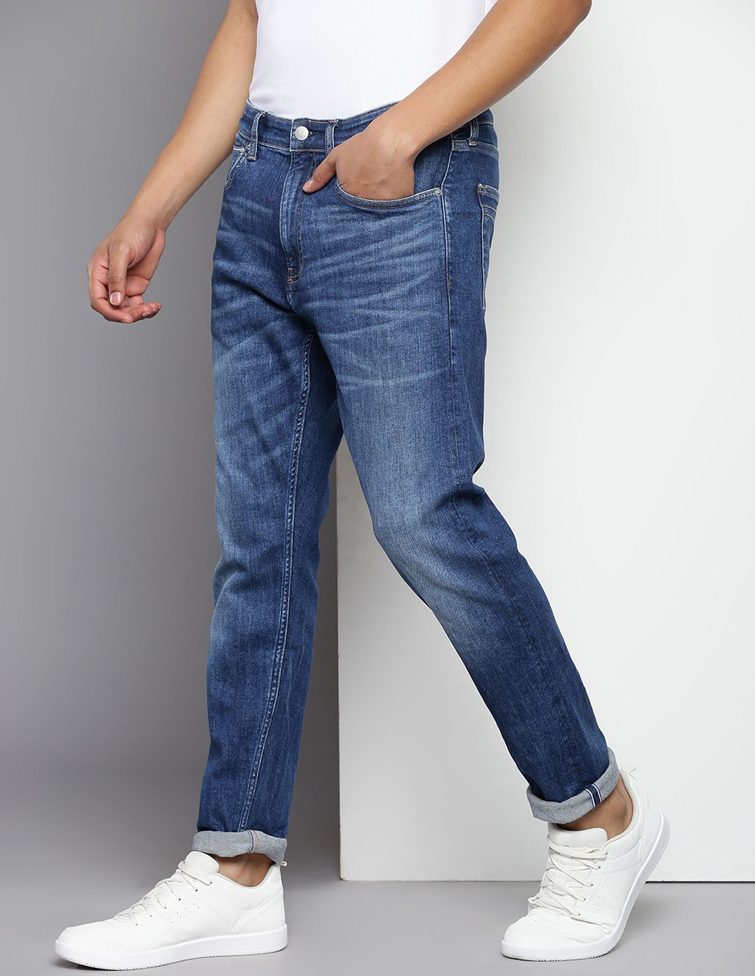 Buy Calvin Klein Modern Tapered Fit Mid Rise Jeans NNNOW