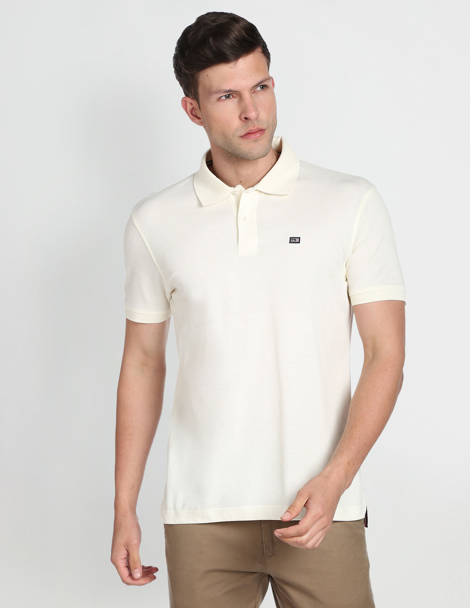 Arrow Sports Patterned Mercerised Cotton Polo Shirt