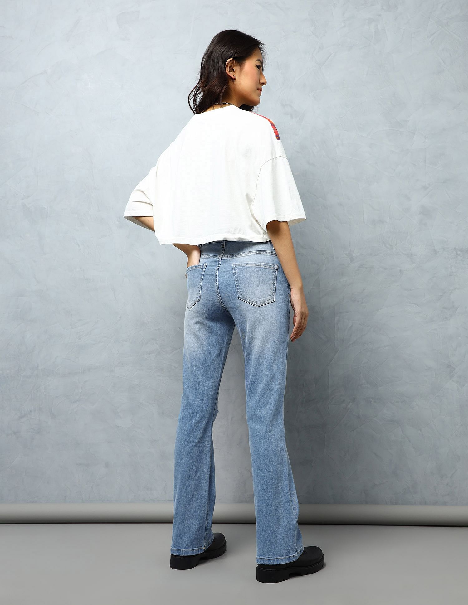 Flying Machine Women Mid Rise Skinny Bootcut Jeans
