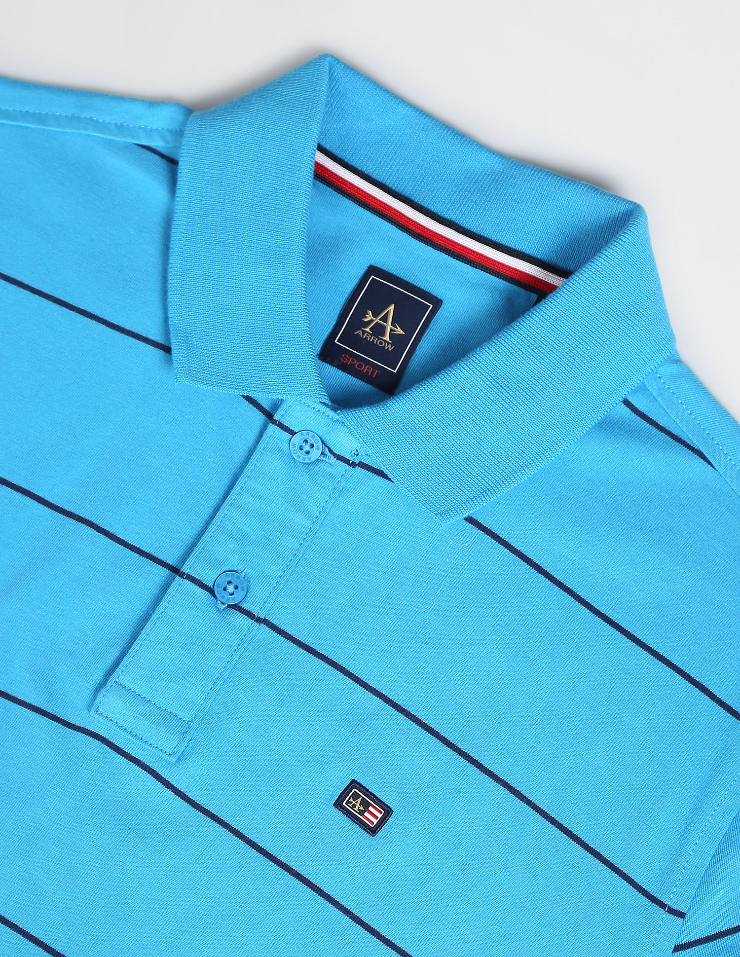 Arrow Sports Horizontal Stripe Cotton Polo Shirt