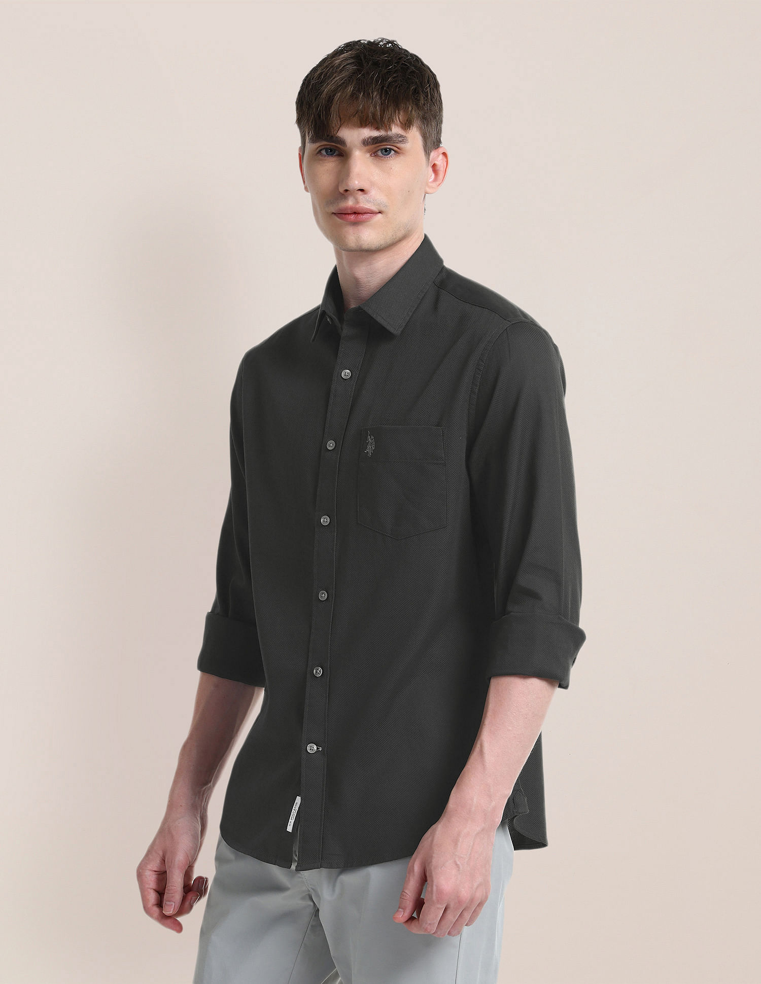 U.S. Polo Assn. Pure Cotton Solid Shirt