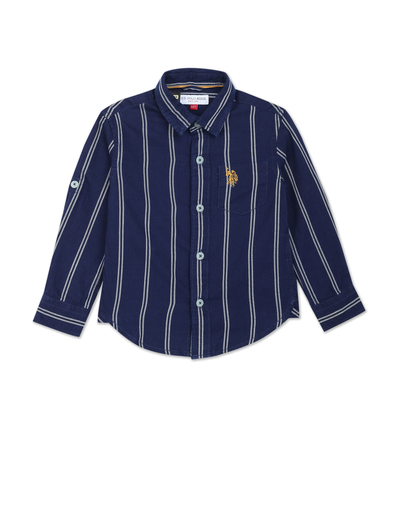 U.S. Polo Assn. Kids Boys Vertical Stripe Cotton Shirt