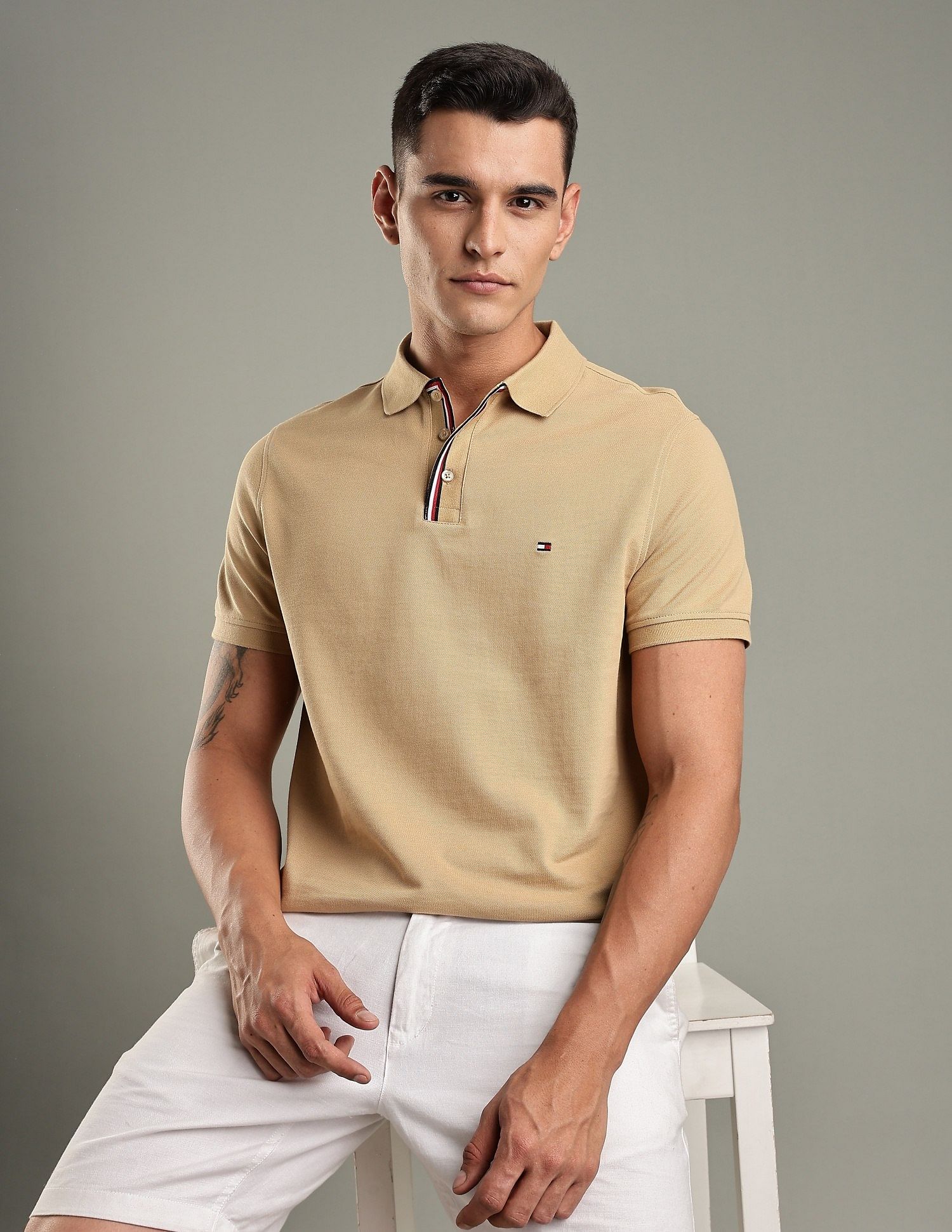Tommy Hilfiger Solid Regular-Fit Cotton Polo Shirt