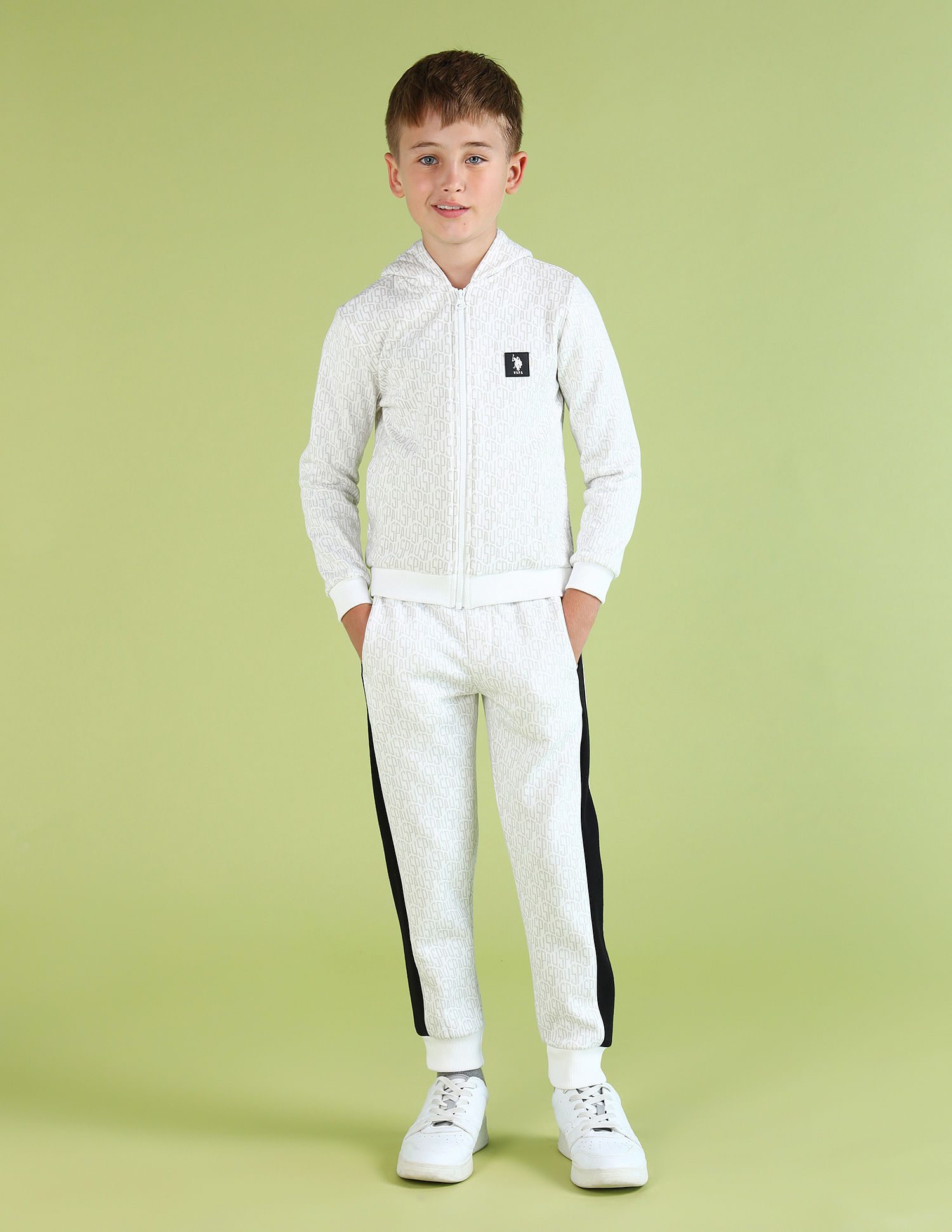 U.S. Polo Assn. Kids Boys Brand Printed Hooded Sweatshirt