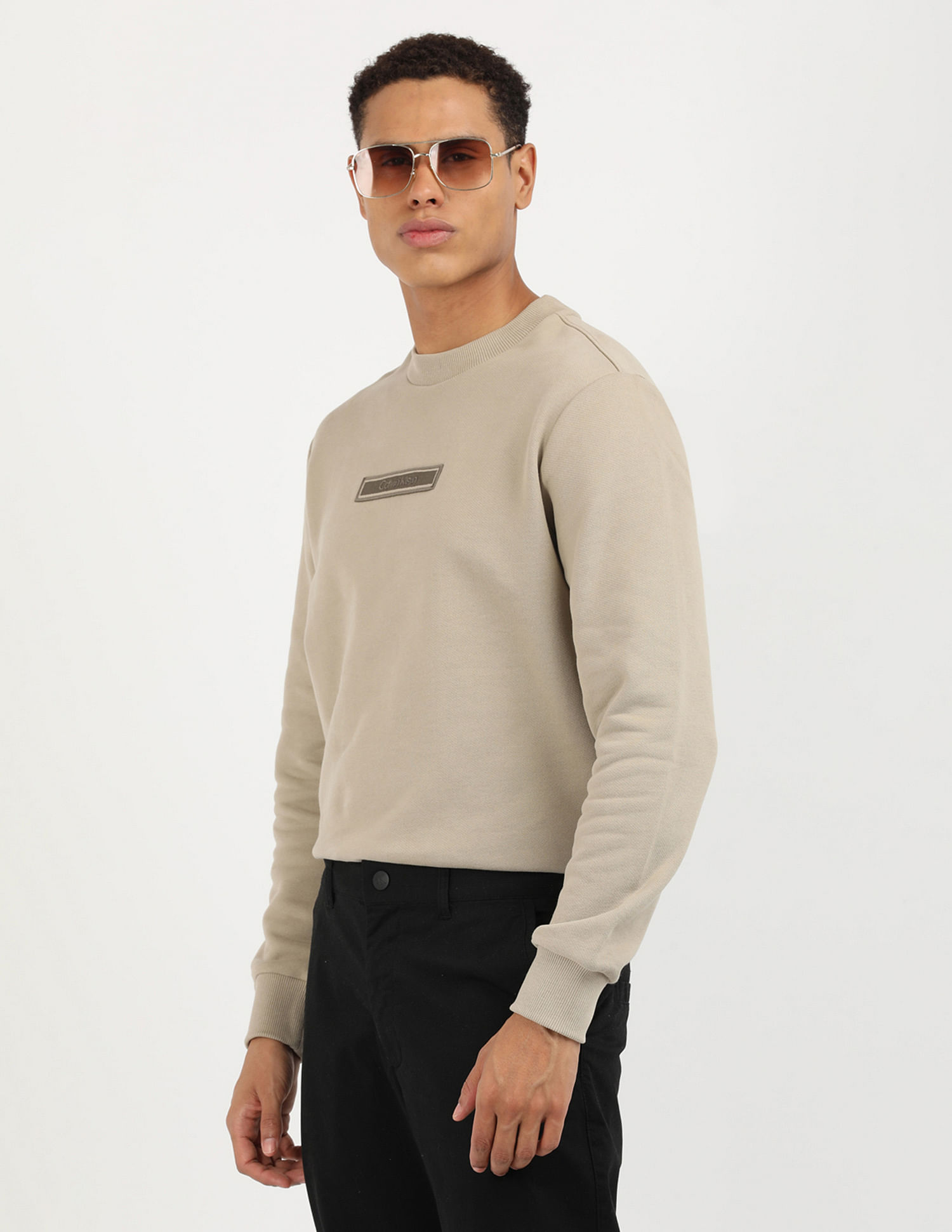 Calvin Klein Jeans Embroidered Logo Crew Neck Sweatshirt