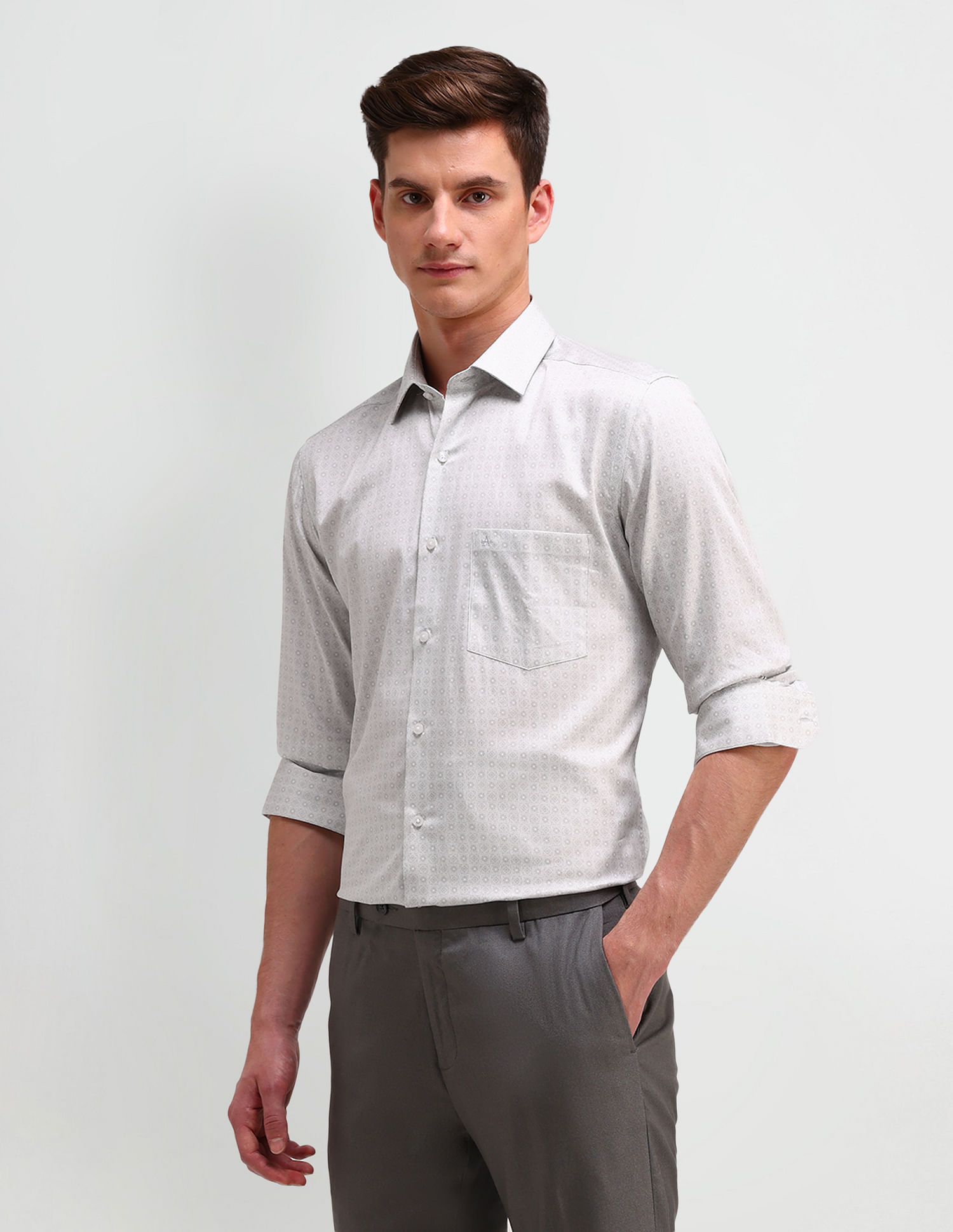 Arrow Slim Fit All-Over Pattern Shirt