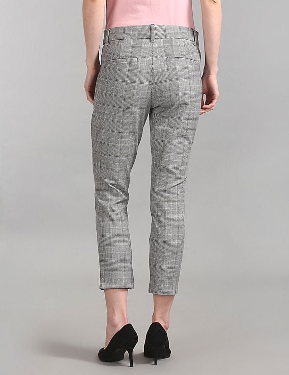 Pantalon Droit Femme Rafaella - Taille 16 - Tissu Gris Prince De Galles - Longueur 36 1/2" - Occasion Excellent état