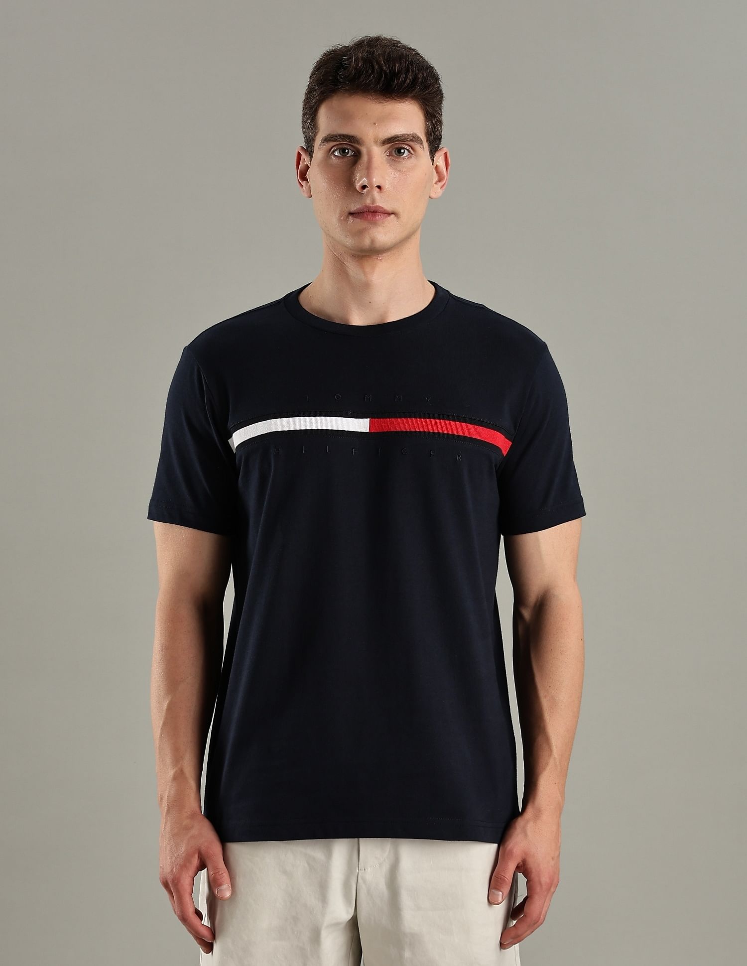 Tommy Hilfiger Embroidered Logo Regular-Fit Cotton T-Shirt