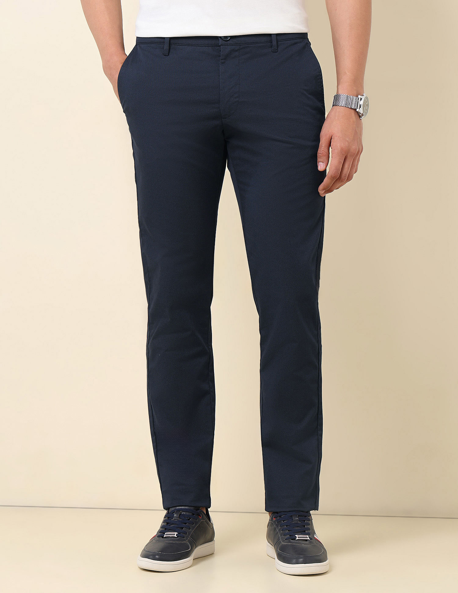 U.S. Polo Assn. Denver Slim Fit Textured Trousers