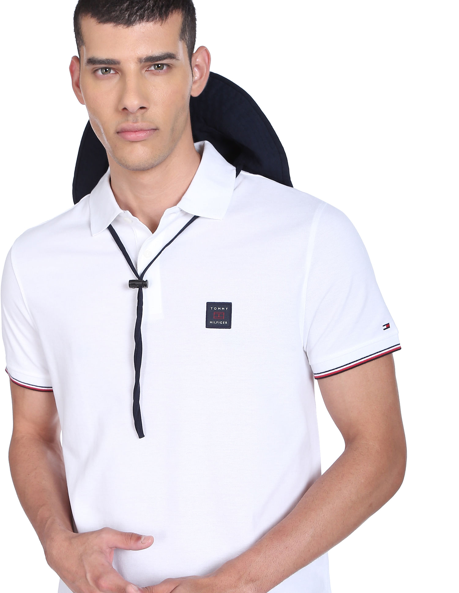 Buy Cotton Essential Logo Badge Regular Polo White Men Tommy Shirt Fit Hilfiger