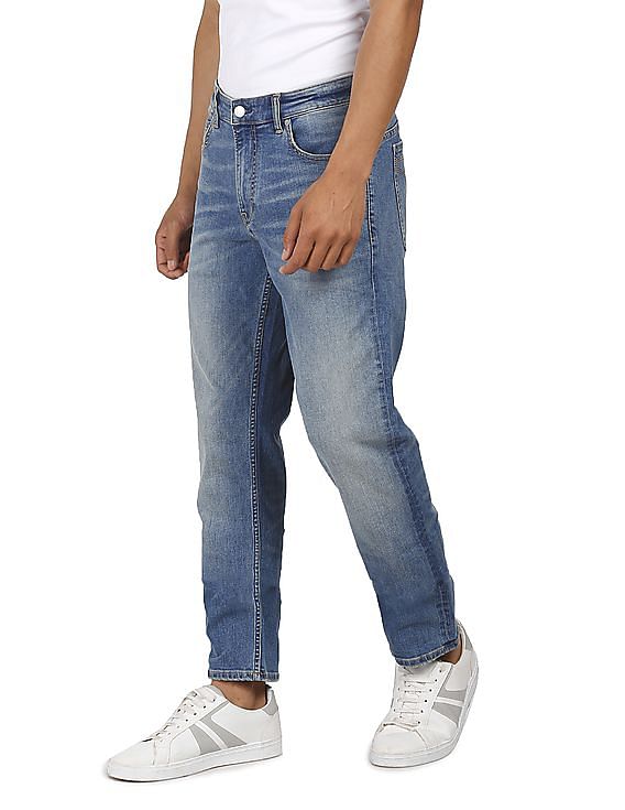 Calvin Klein Men Blue Mid Rise Stone Wash Jeans