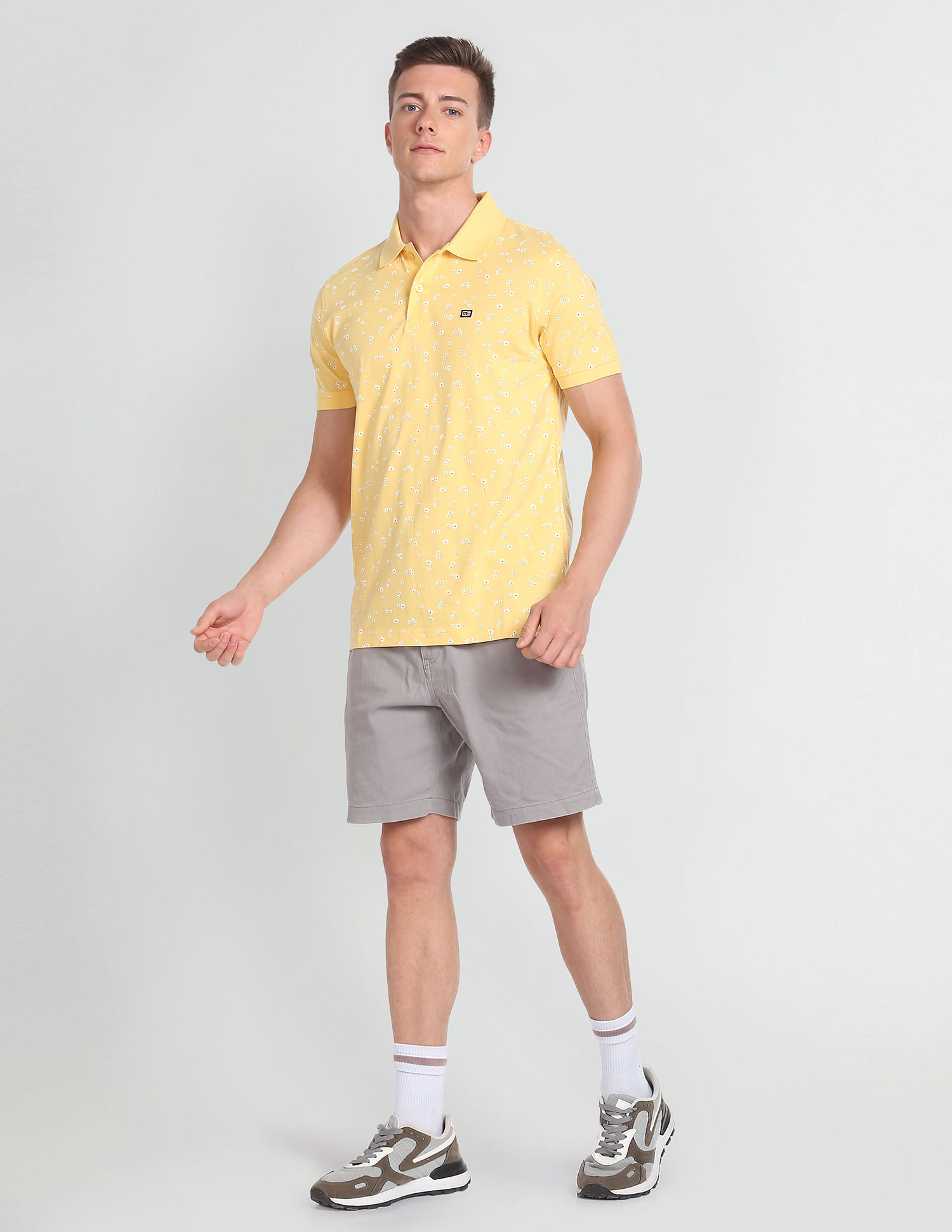 Arrow Sports Floral Cotton Polo Shirt