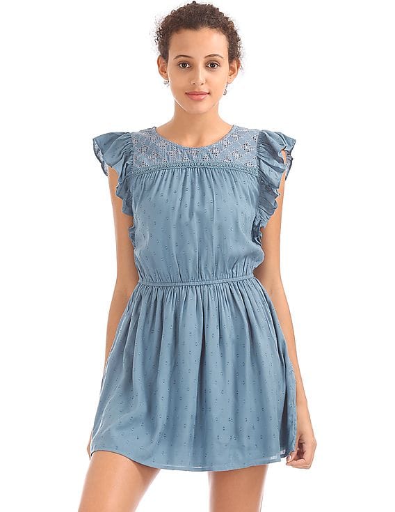 sachin and babi light blue dress Buy Aeropostale Lace Yoke Flutter Sleeve Dress