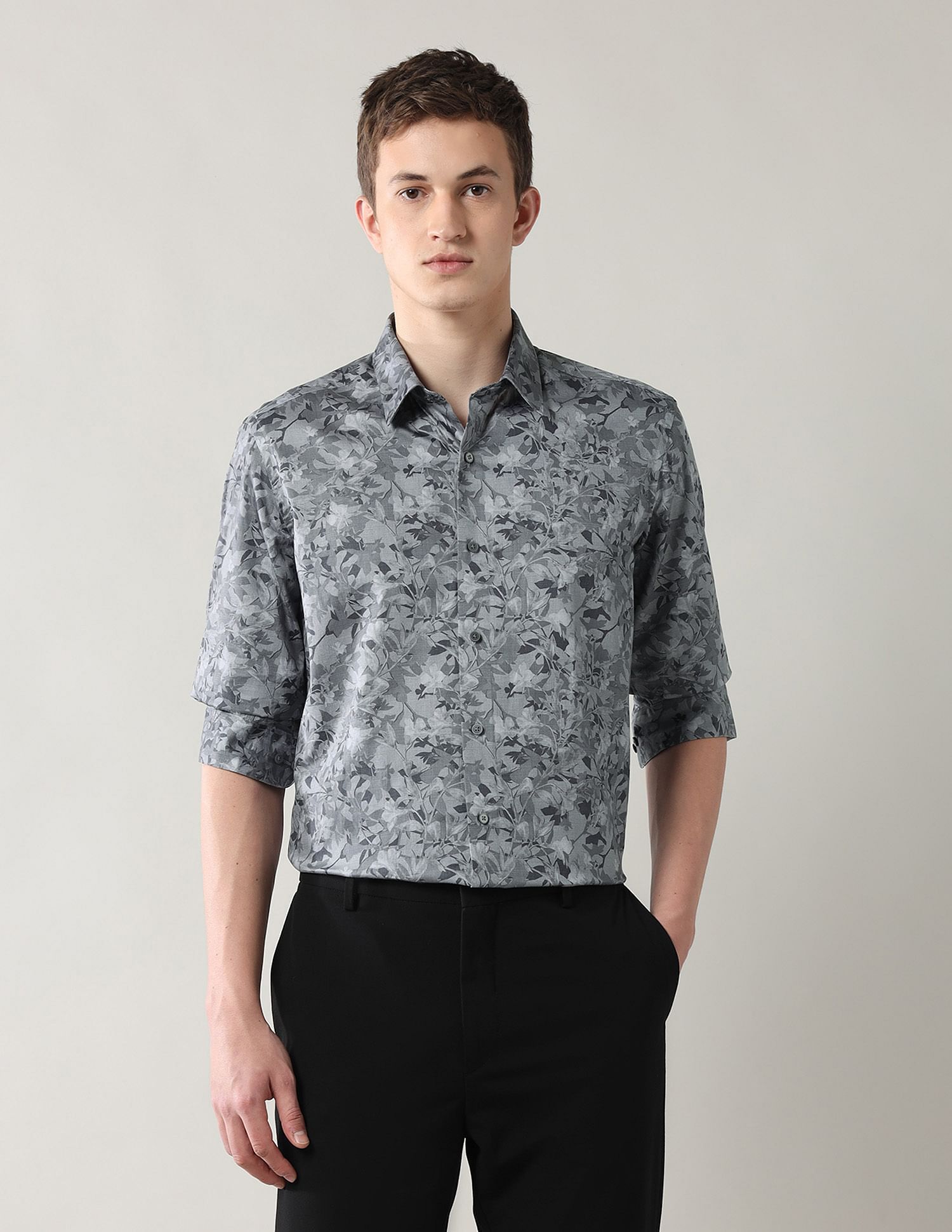 Arrow Newyork Manhattan Slim Fit Satin Shirt