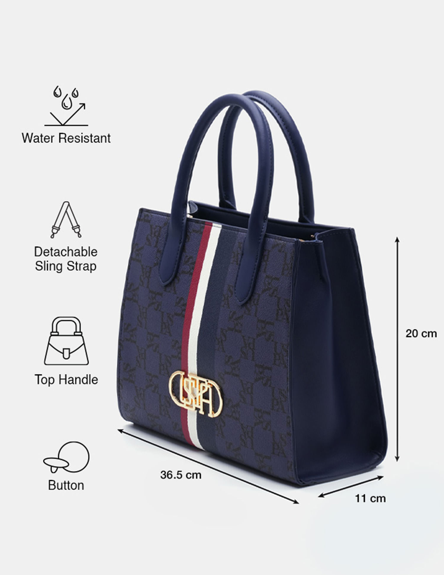 U.S. Polo Assn. Women Carol Monogram Satchel Bag