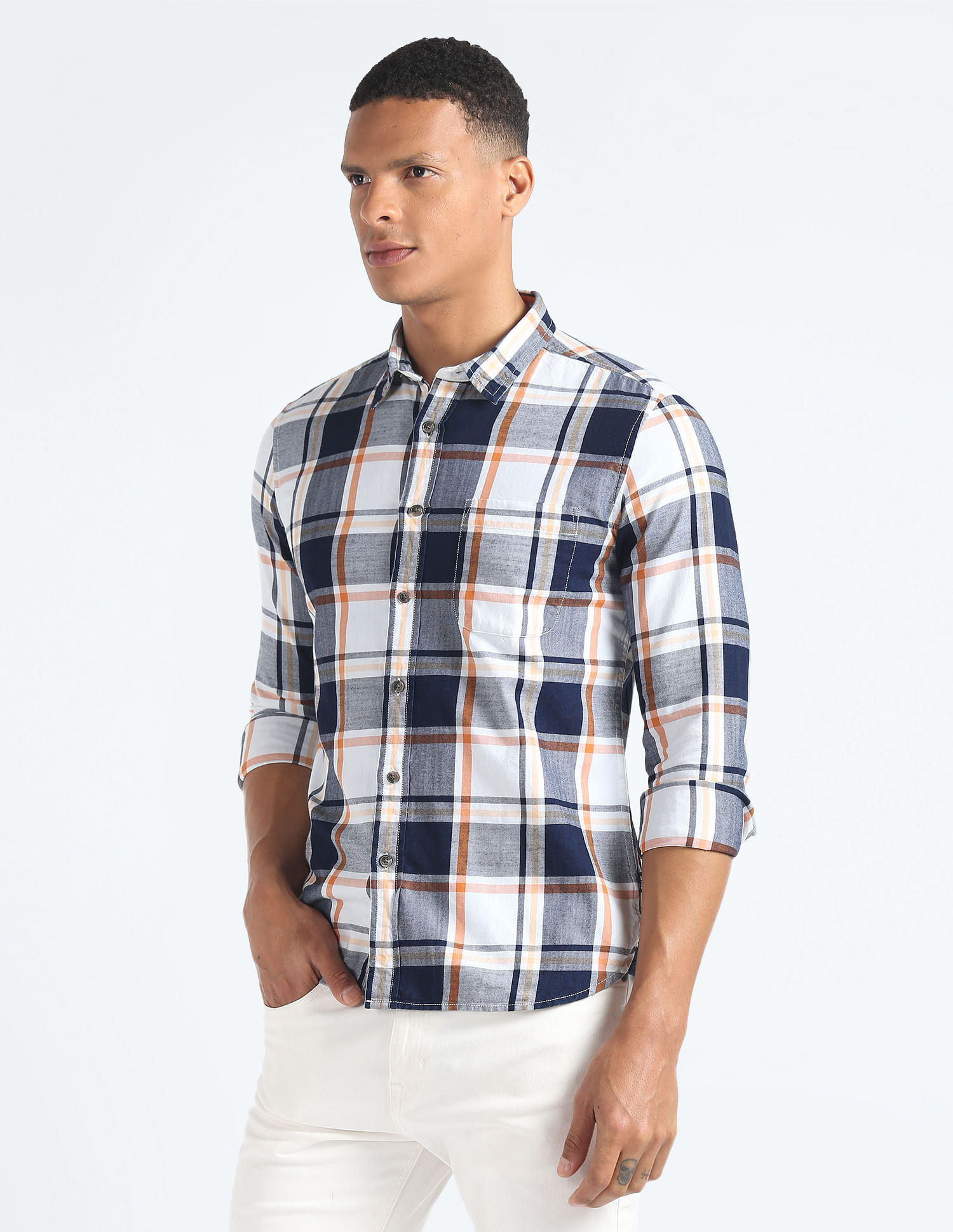 Flying Machine Tartan Check Twill Shirt