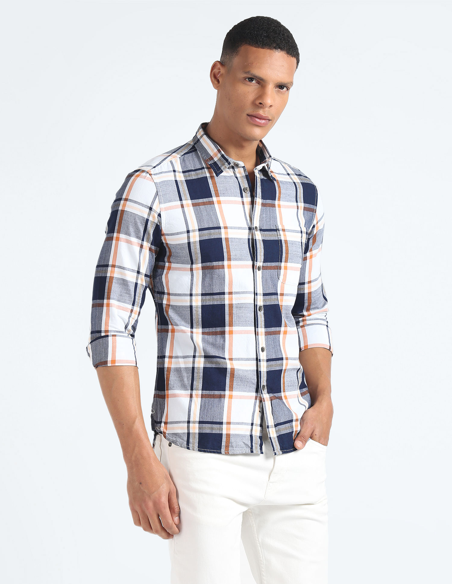 Flying Machine Tartan Check Twill Shirt
