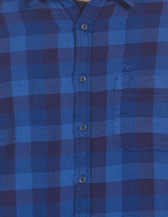 Flying Machine Button-Down Collar Check Shirt