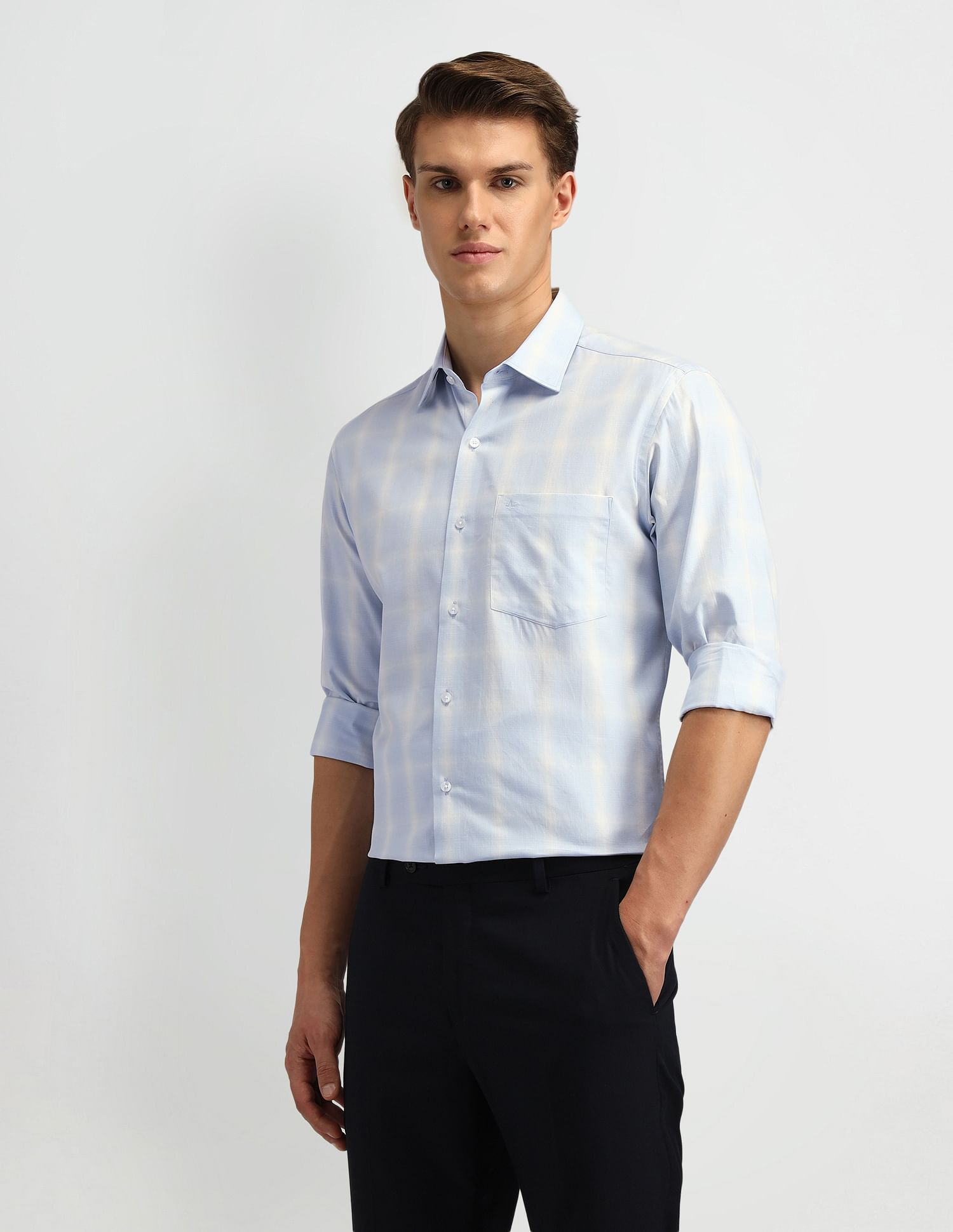 Arrow Liberty Classic Regular Fit Windowpane Checked Shirt