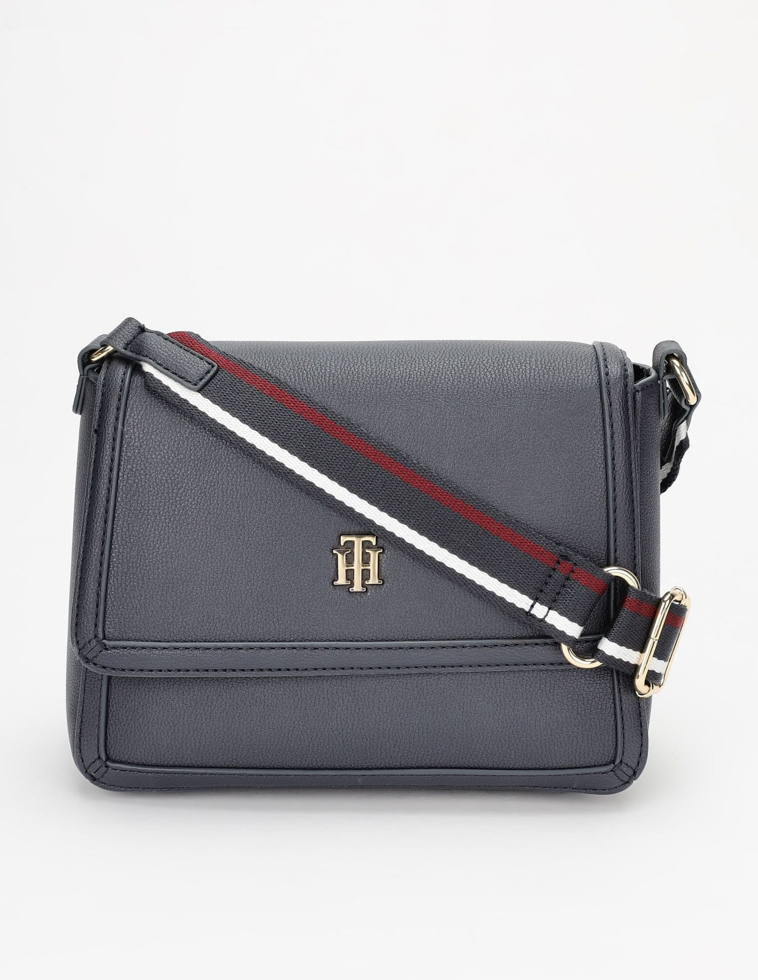 Tommy Hilfiger Solid Blue Pu Sling Bag
